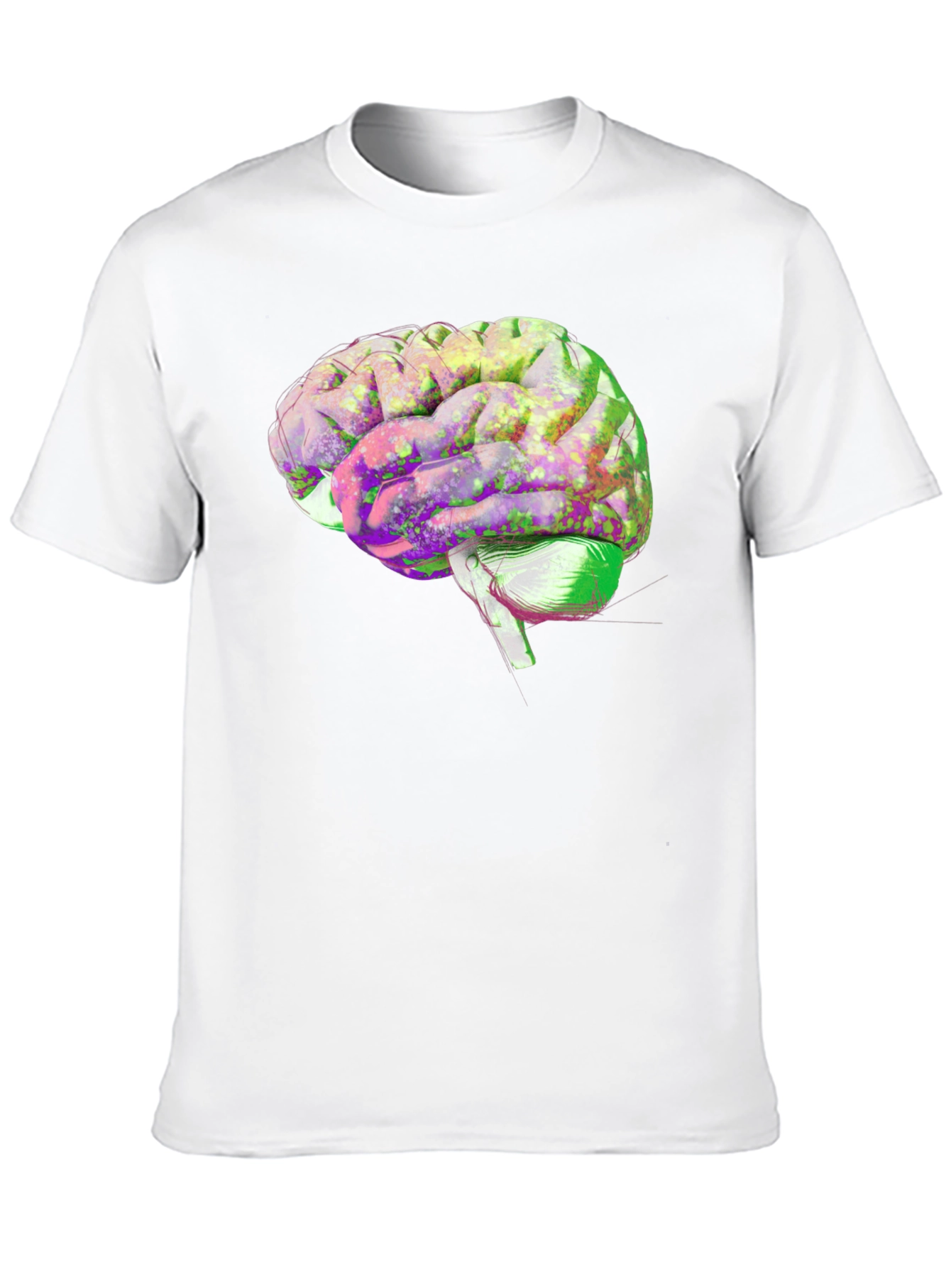 Black Brain Graphic Print Black Cotton T-Shirt view 10