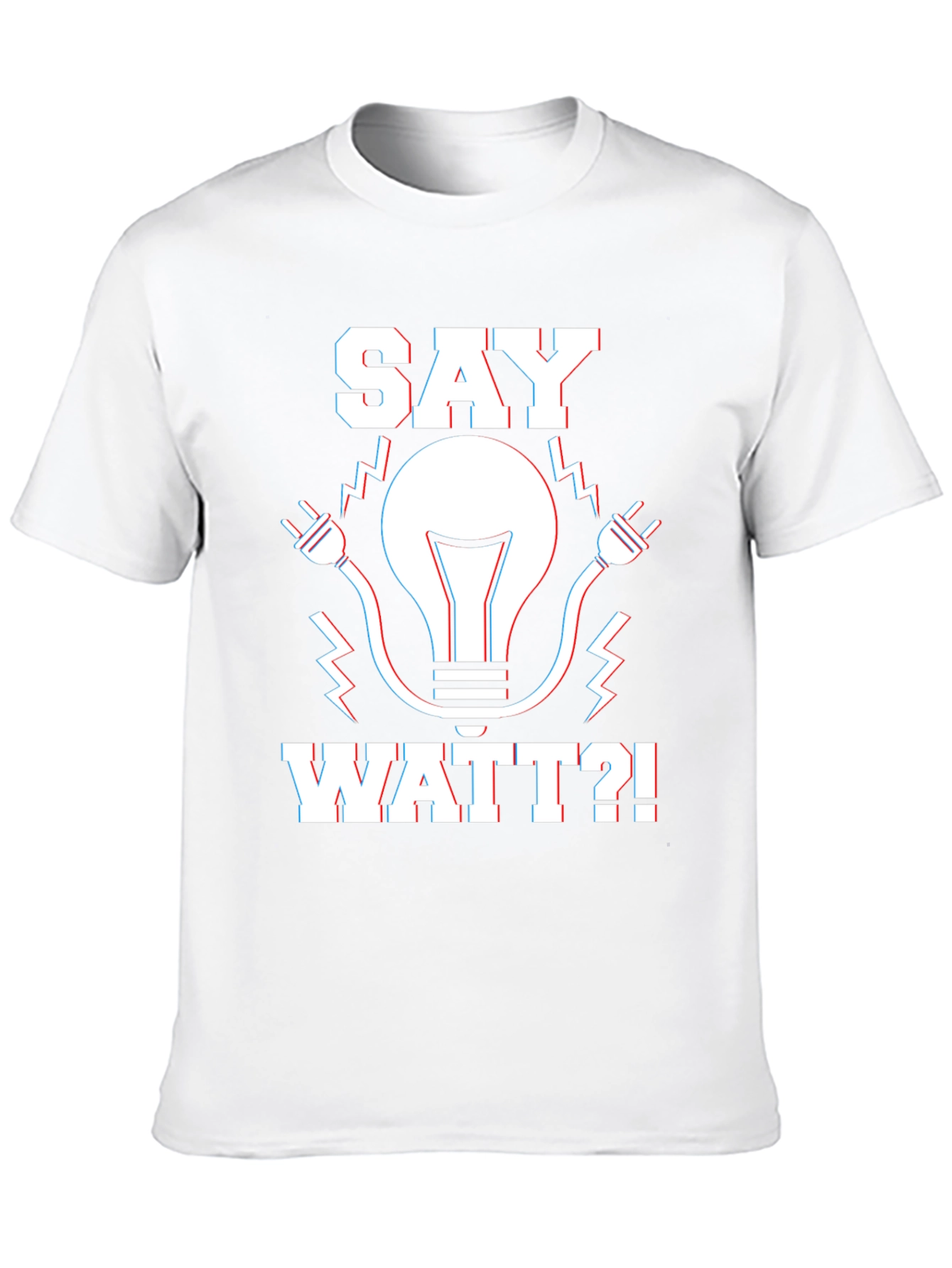 Black Say Watt? Humor Graphic T-Shirt - Black view 10