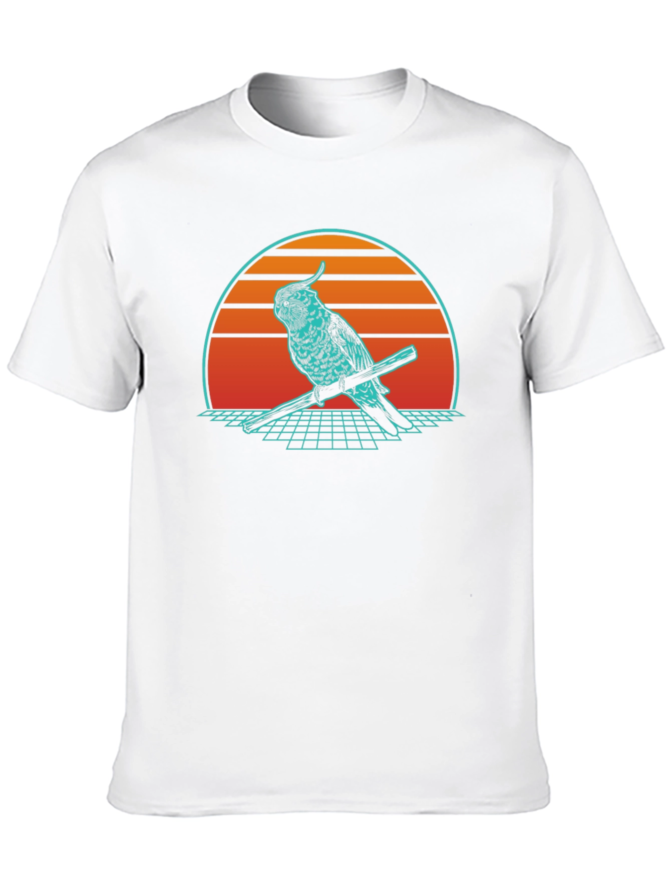 Black Retro Parrot Graphic Tee - Vintage Style T-Shirt view 10