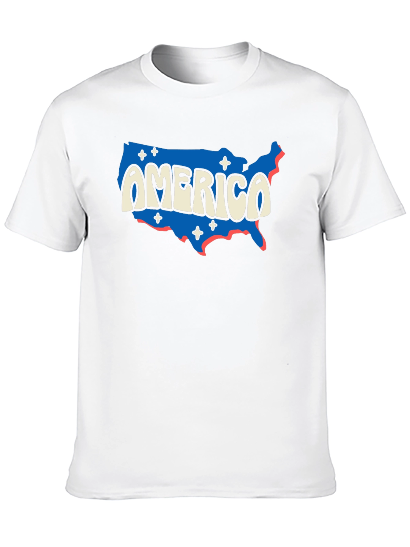 Black Retro America Map Graphic T-Shirt view 10
