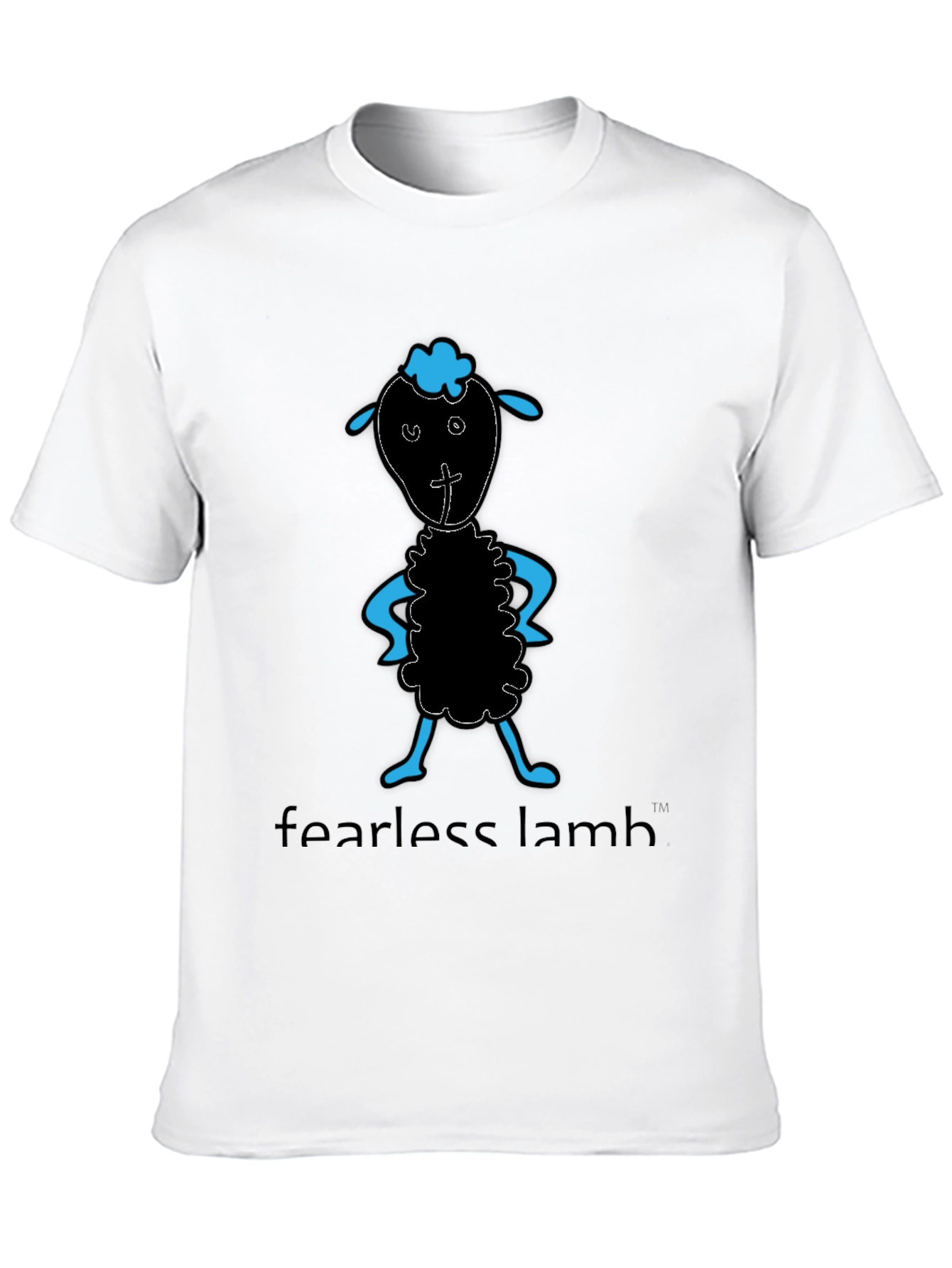 Black Fearless Lamb Graphic Tee - Black Cotton T-Shirt view 10