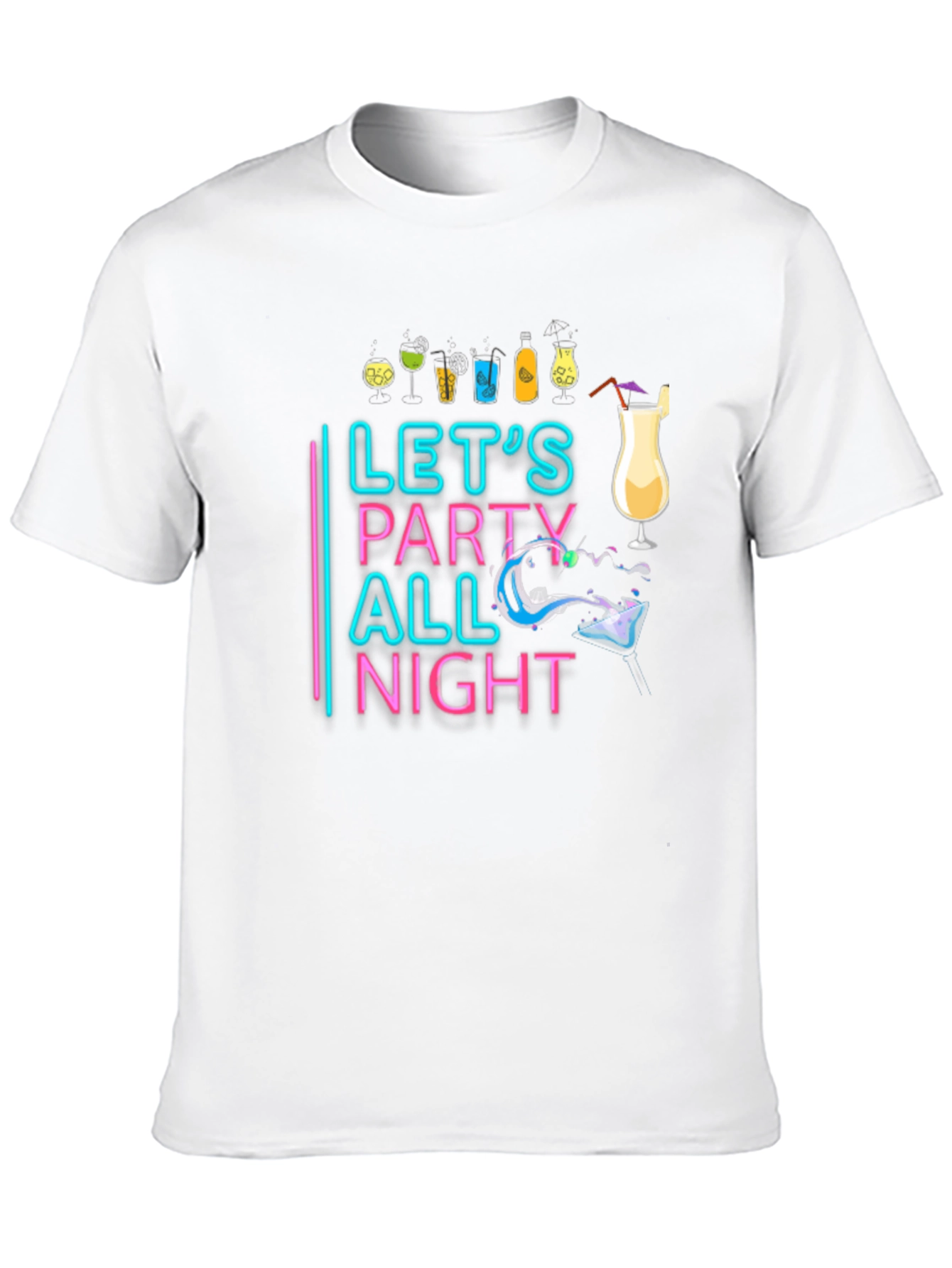 Black Let's Party All Night Black T-Shirt view 10