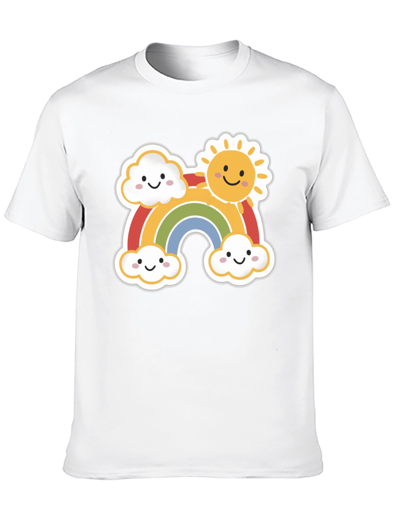 Black Cute Rainbow & Sun Graphic Tee - Black Cotton Shirt view 10
