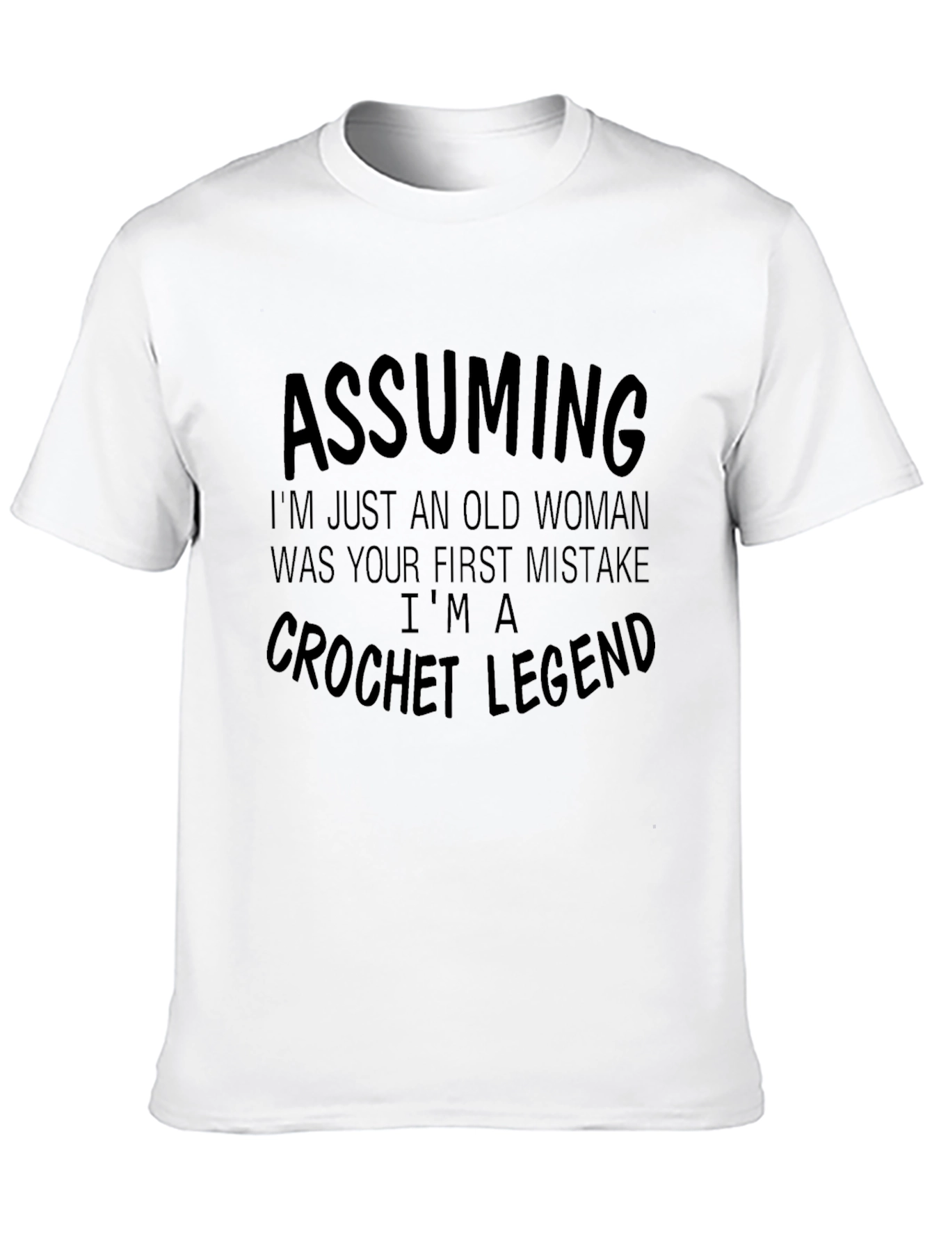 Black Crochet Legend T-Shirt - Old Woman's Mistake view 10