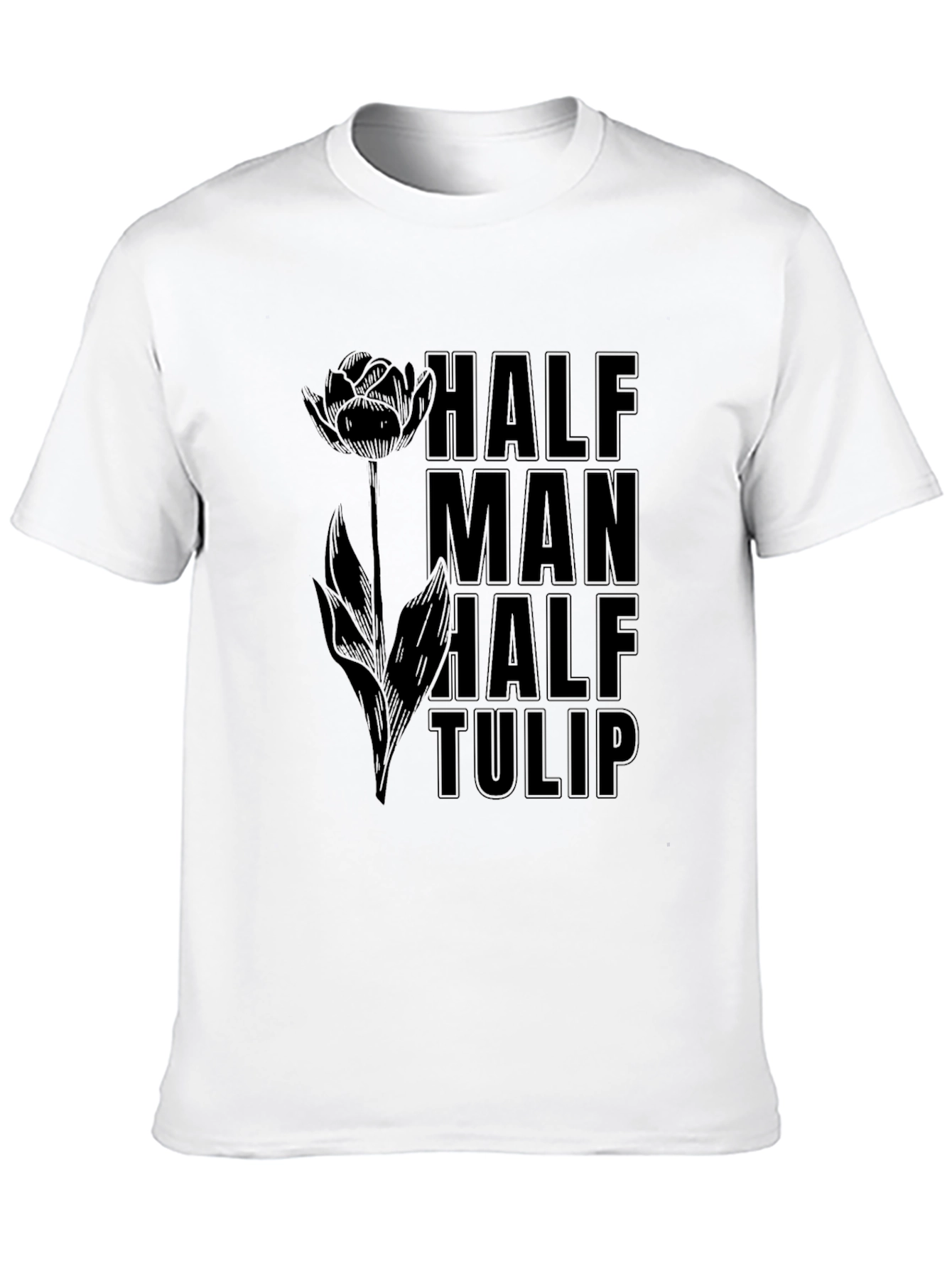 Black Half Man Half Tulip Graphic Tee view 10