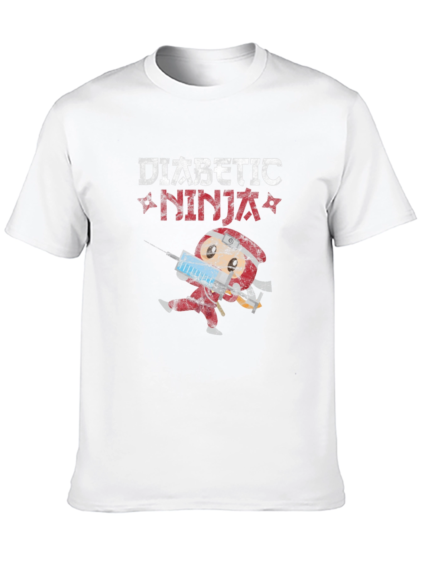 Black Diabetic Ninja Novelty T-Shirt view 10