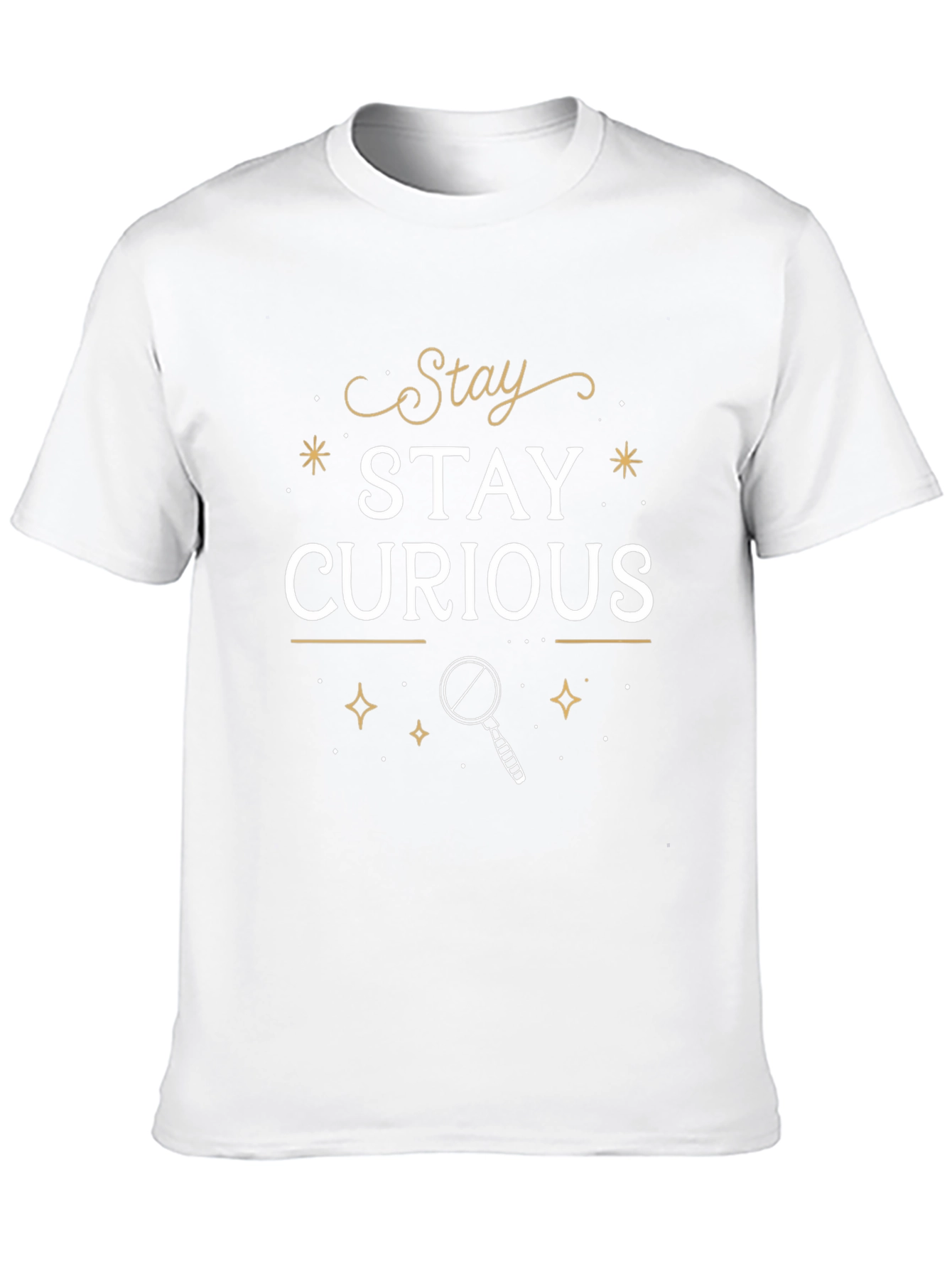 Black Stay Curious Black Graphic T-Shirt view 10