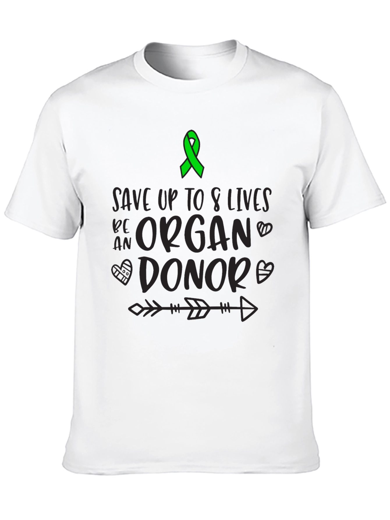 Black Organ Donor Awareness T-Shirt Save 8 Lives view 10
