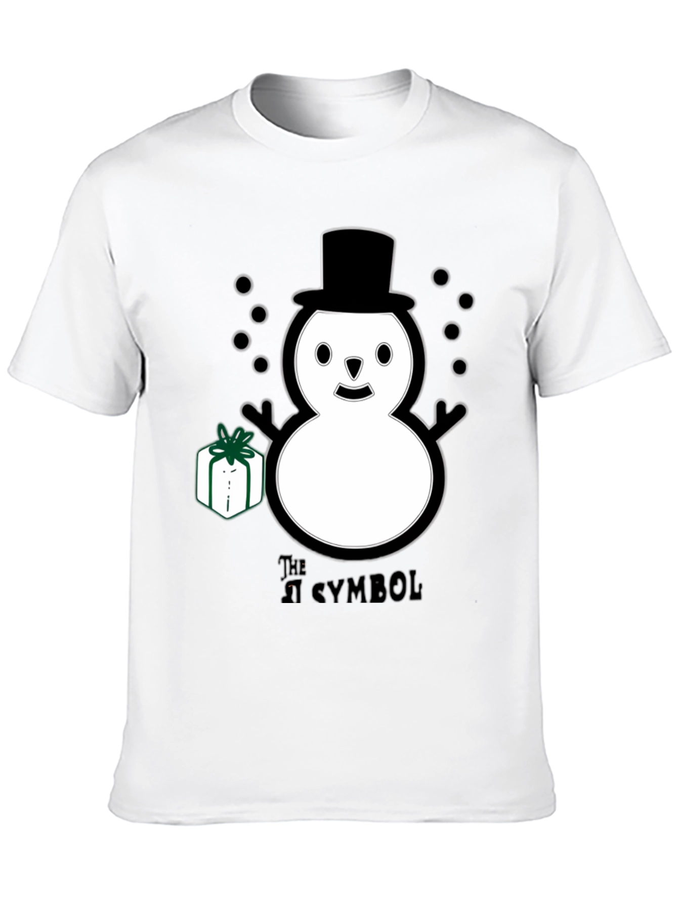 Black Whimsical Snowman T-Shirt view 10