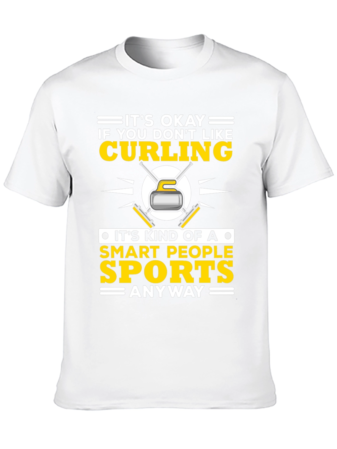 Black Funny Curling Smart People Sports T-Shirt view 10