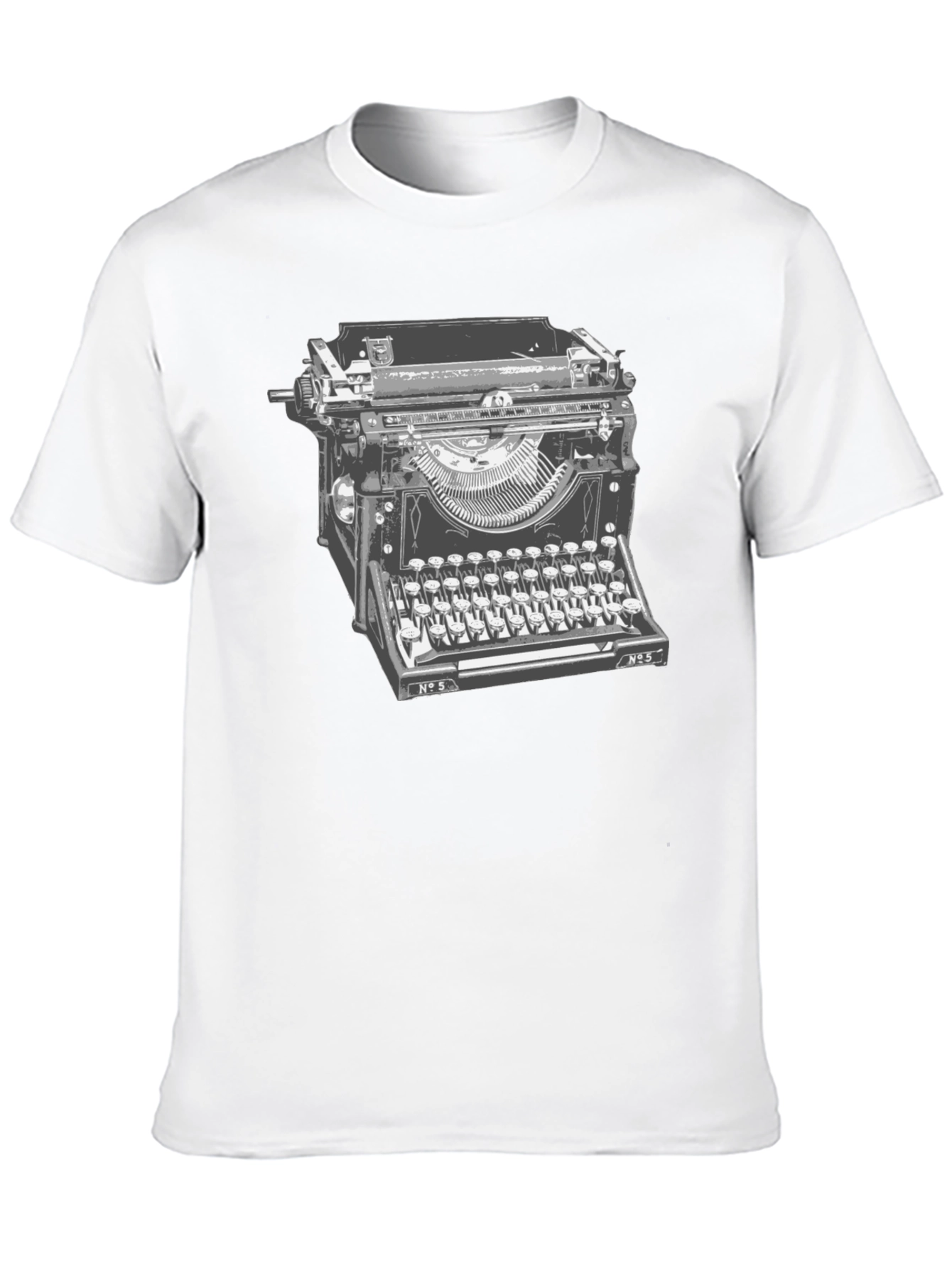 Black Vintage Typewriter Graphic T-Shirt - Classic Writer Tee view 10