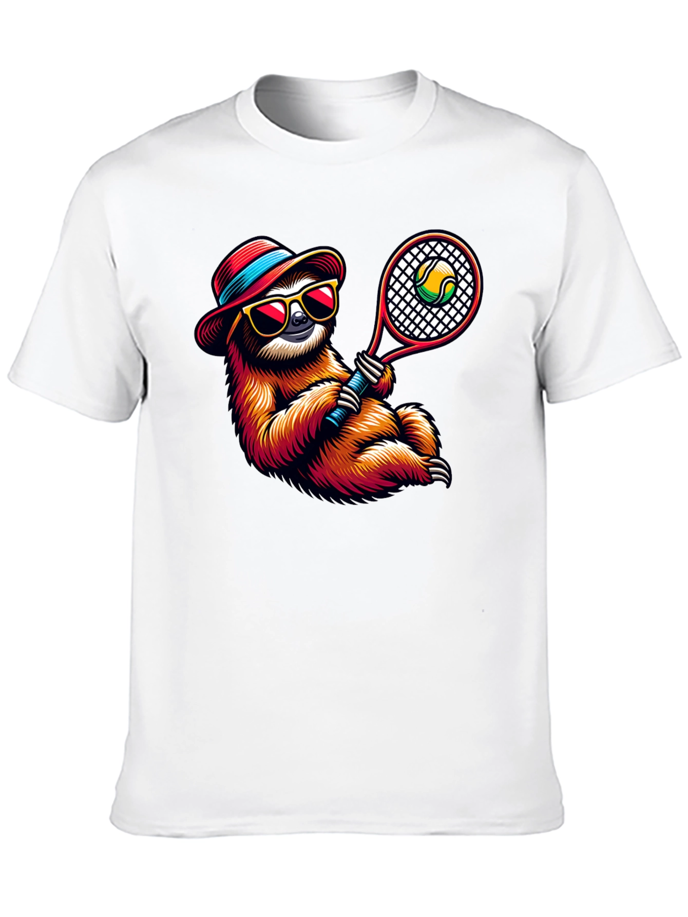 Black Tennis Sloth Graphic Tee - Cool & Casual! view 10