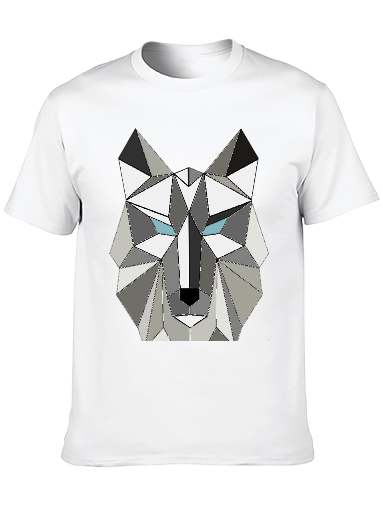 Black Geometric Wolf Graphic Tee - Modern Style view 10