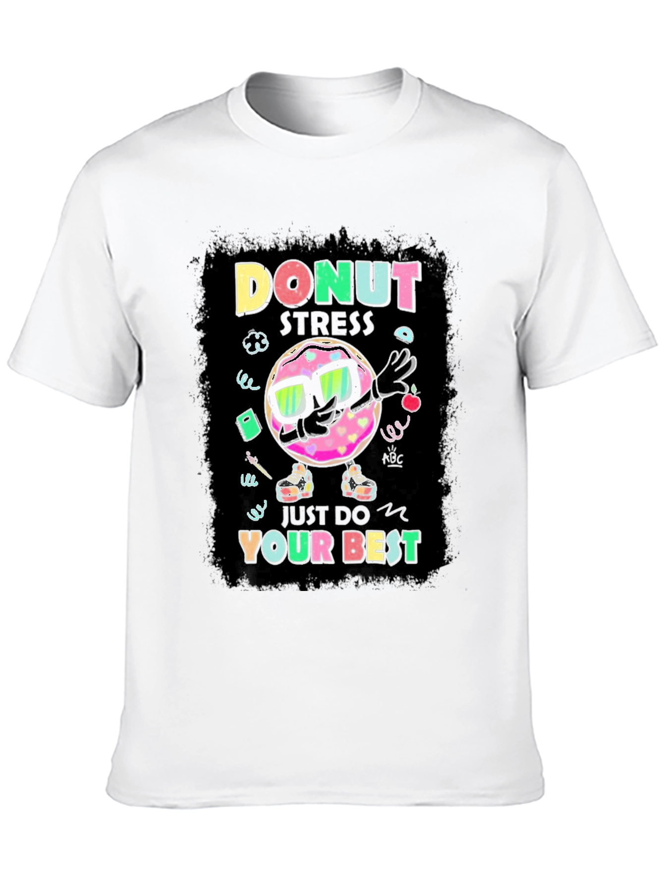 Black Donut Stress T-Shirt - Funny Motivational Tee view 10