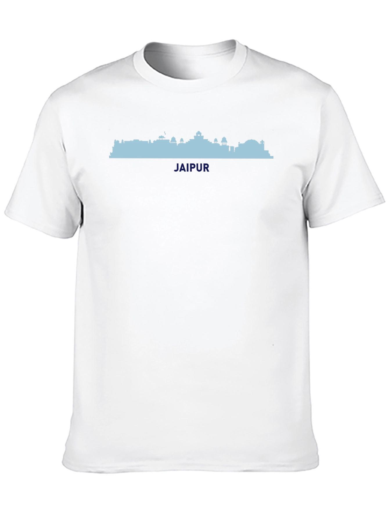 Black Jaipur Skyline Graphic Tee - Black Cotton T-Shirt view 10