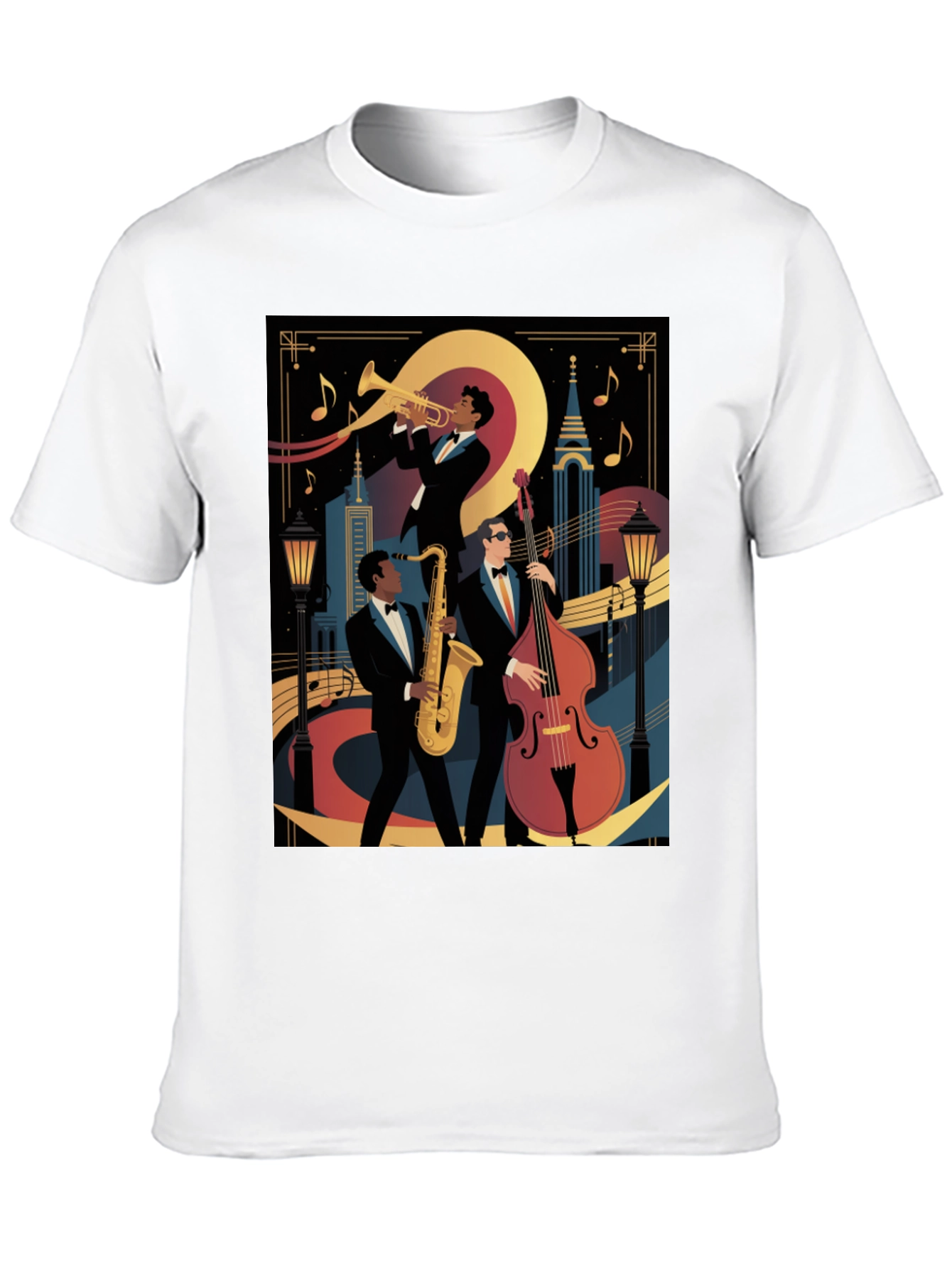 Black Jazz Band Graphic Black T-Shirt view 10