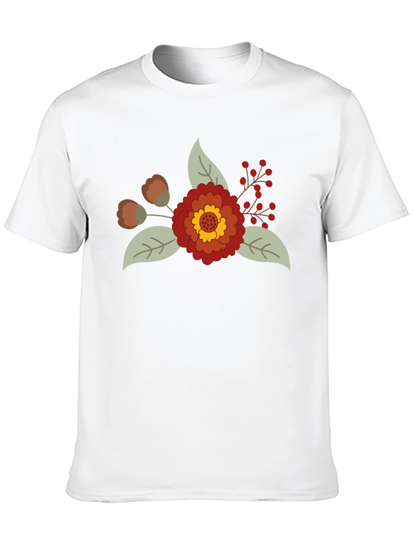 Black Floral Graphic Tee - Black Cotton Blend view 10