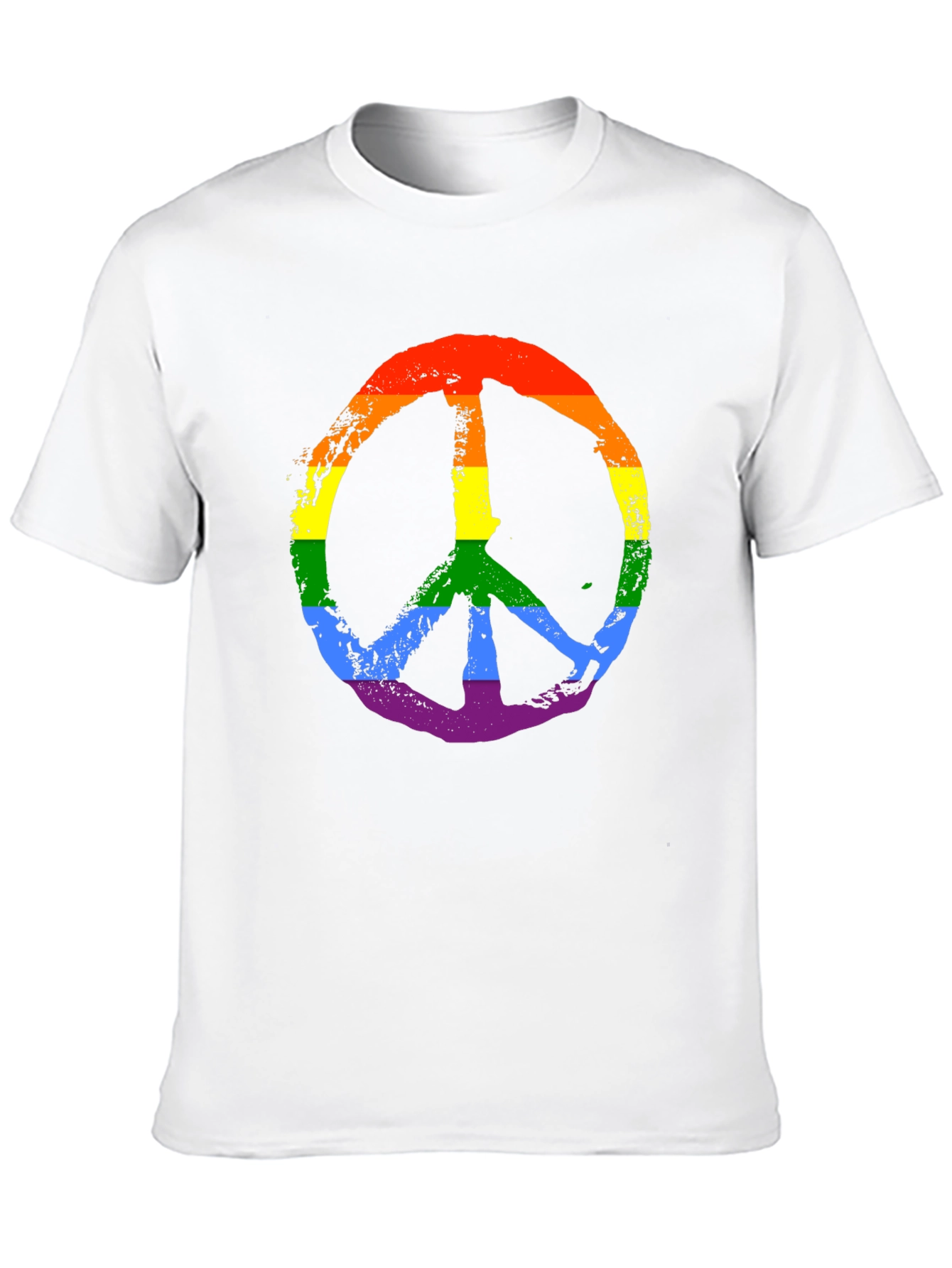 Black Rainbow Peace Sign Graphic Tee - Black Unisex T-Shirt view 10