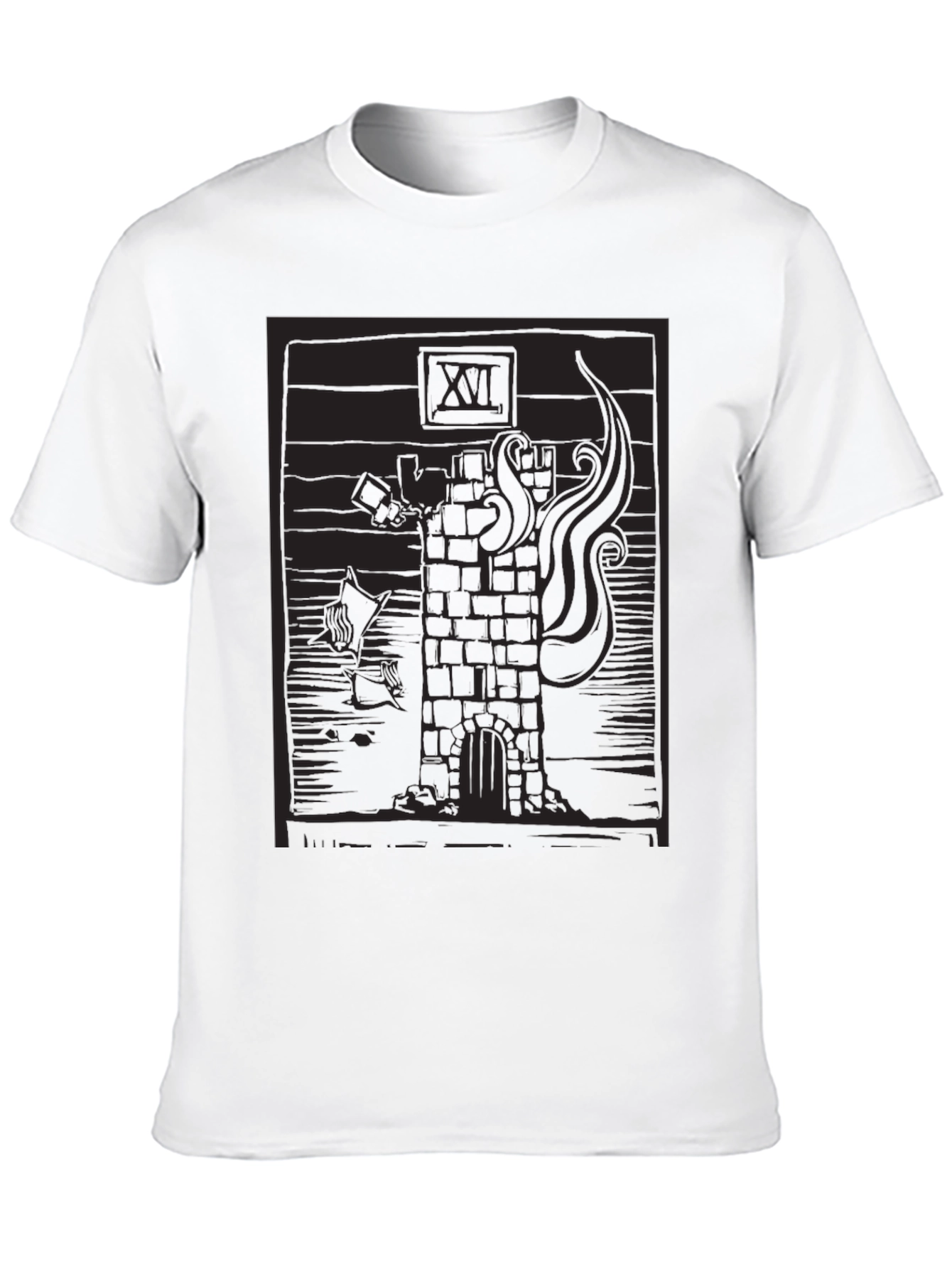 Black Tower Tarot Card Graphic T-Shirt - Black view 10