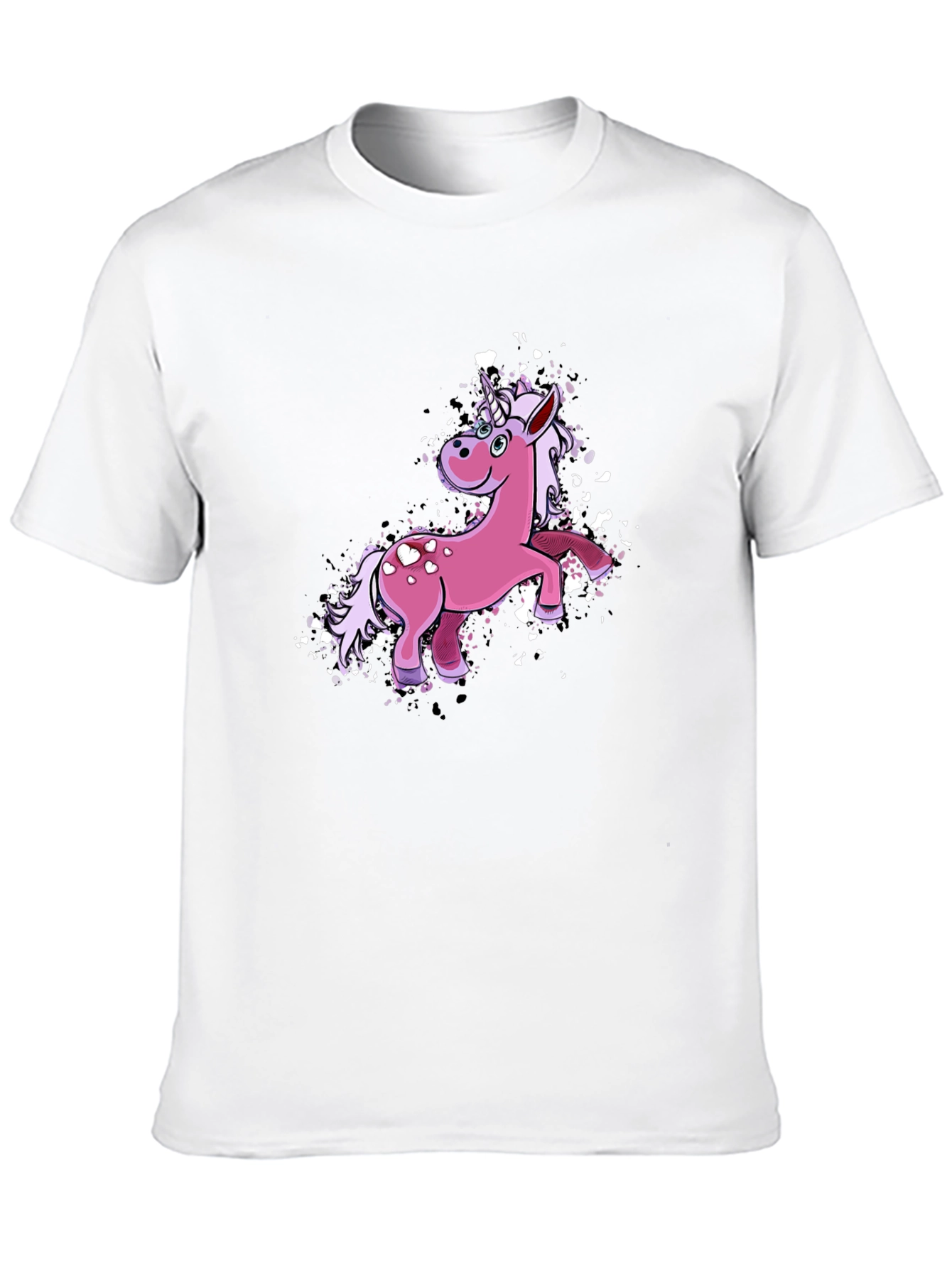 Black Unicorn Graphic Tee - Black Cotton Blend T-Shirt view 10