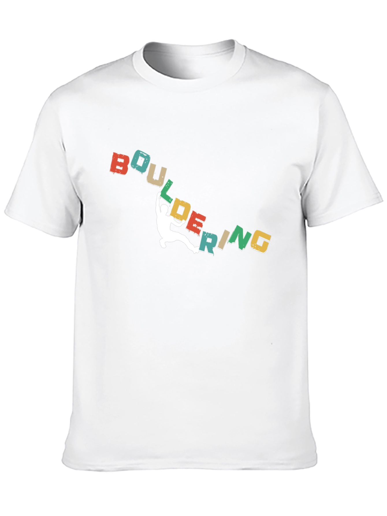 Black Bouldering Retro Graphic T-Shirt for Climbers view 10