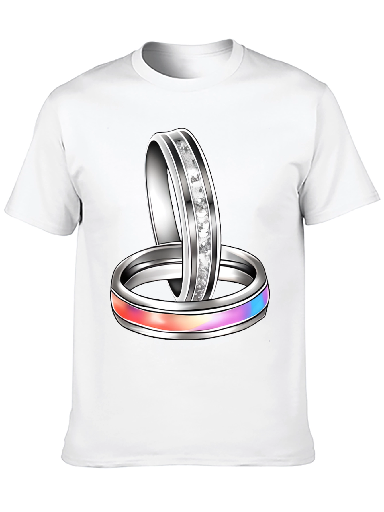 Black Rings Graphic T-Shirt Novelty Fashion Top view 10