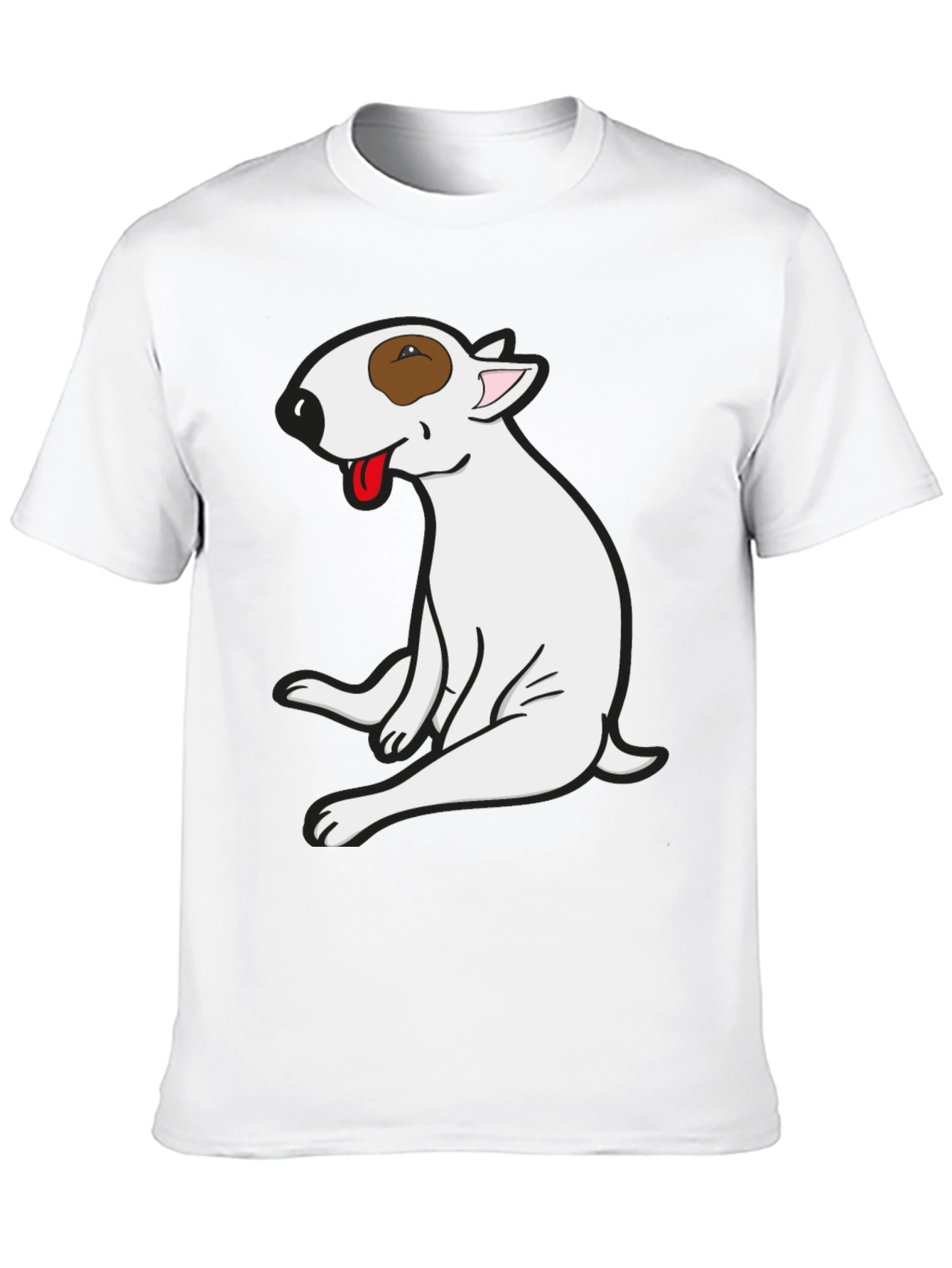 Black Bull Terrier Graphic Tee - Black Cotton T-Shirt view 10