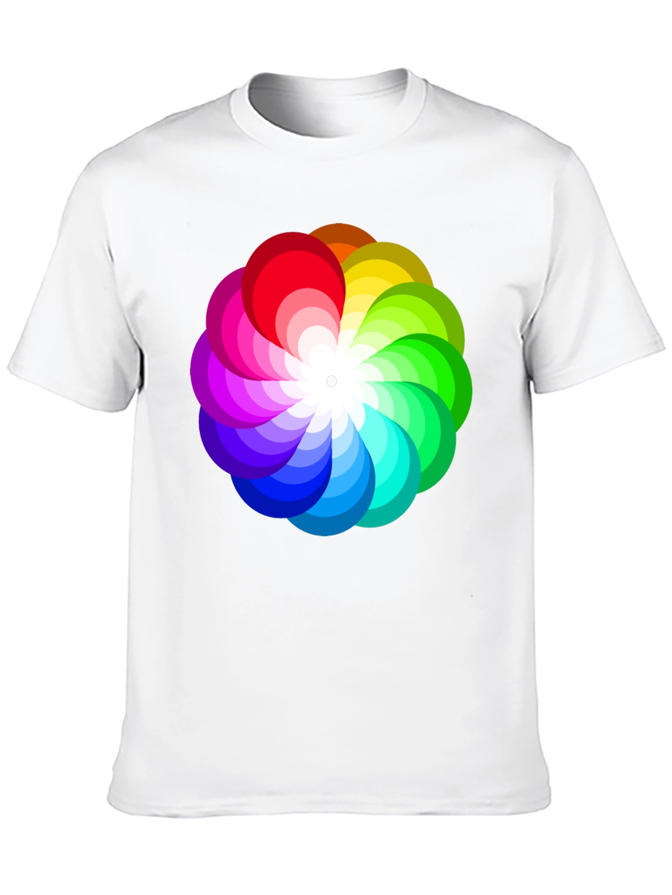 Black Vibrant Rainbow Flower Graphic T-Shirt - Stylish Men's Tee view 10