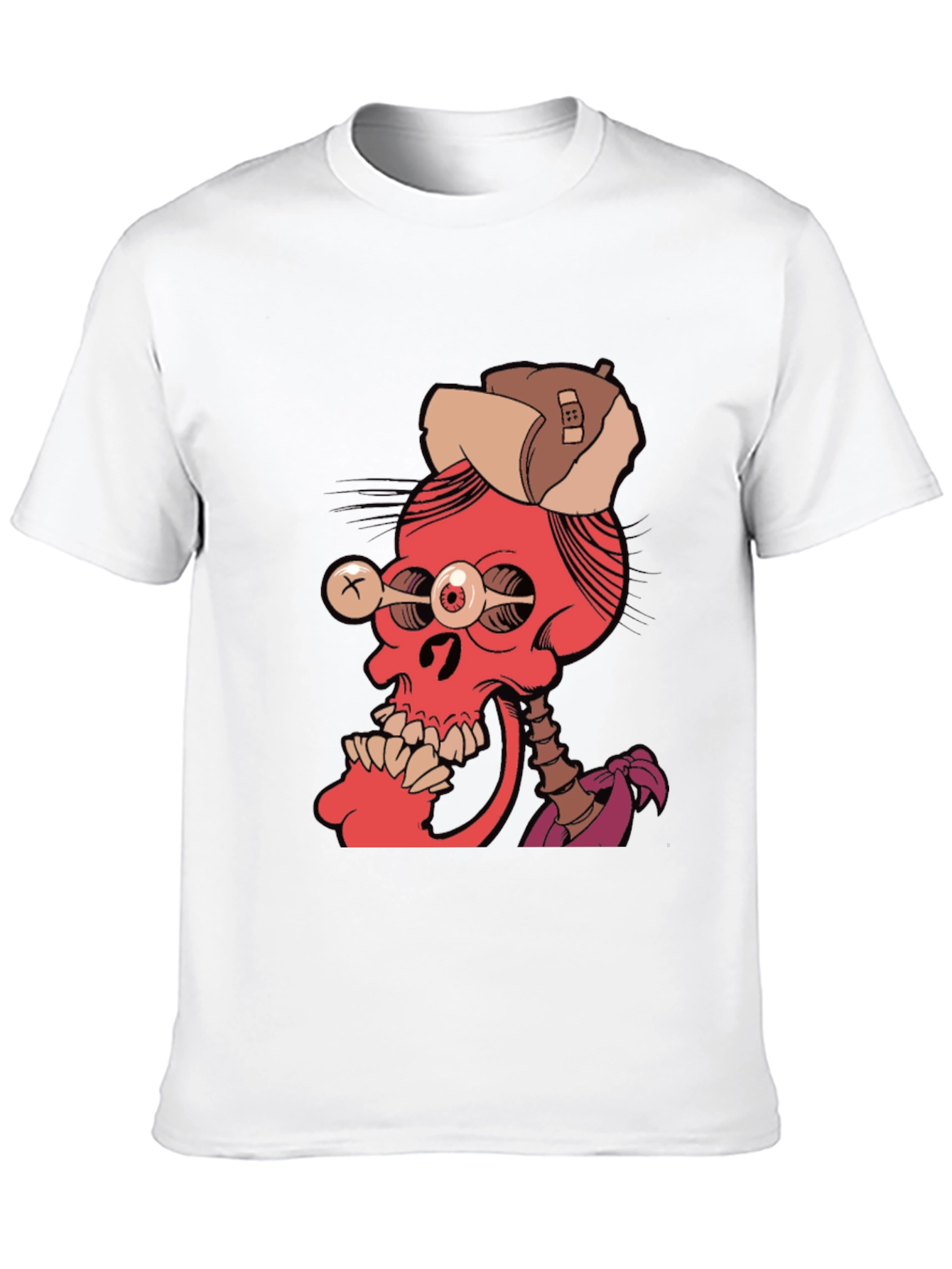 Black Edgy Skeleton Graphic Tee view 10