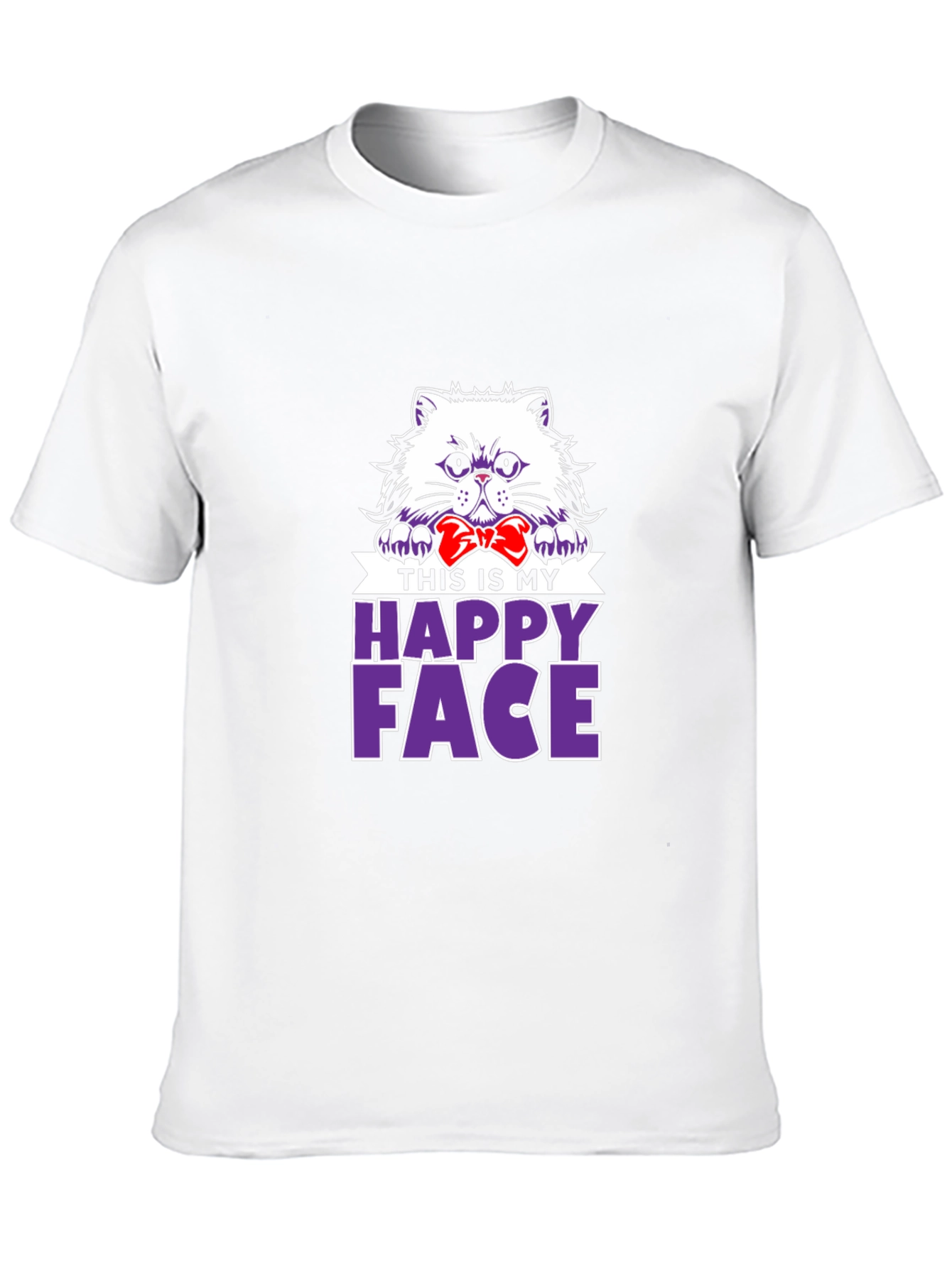 Black Happy Face Cat T-Shirt - Funny Pet Lover Tee view 10