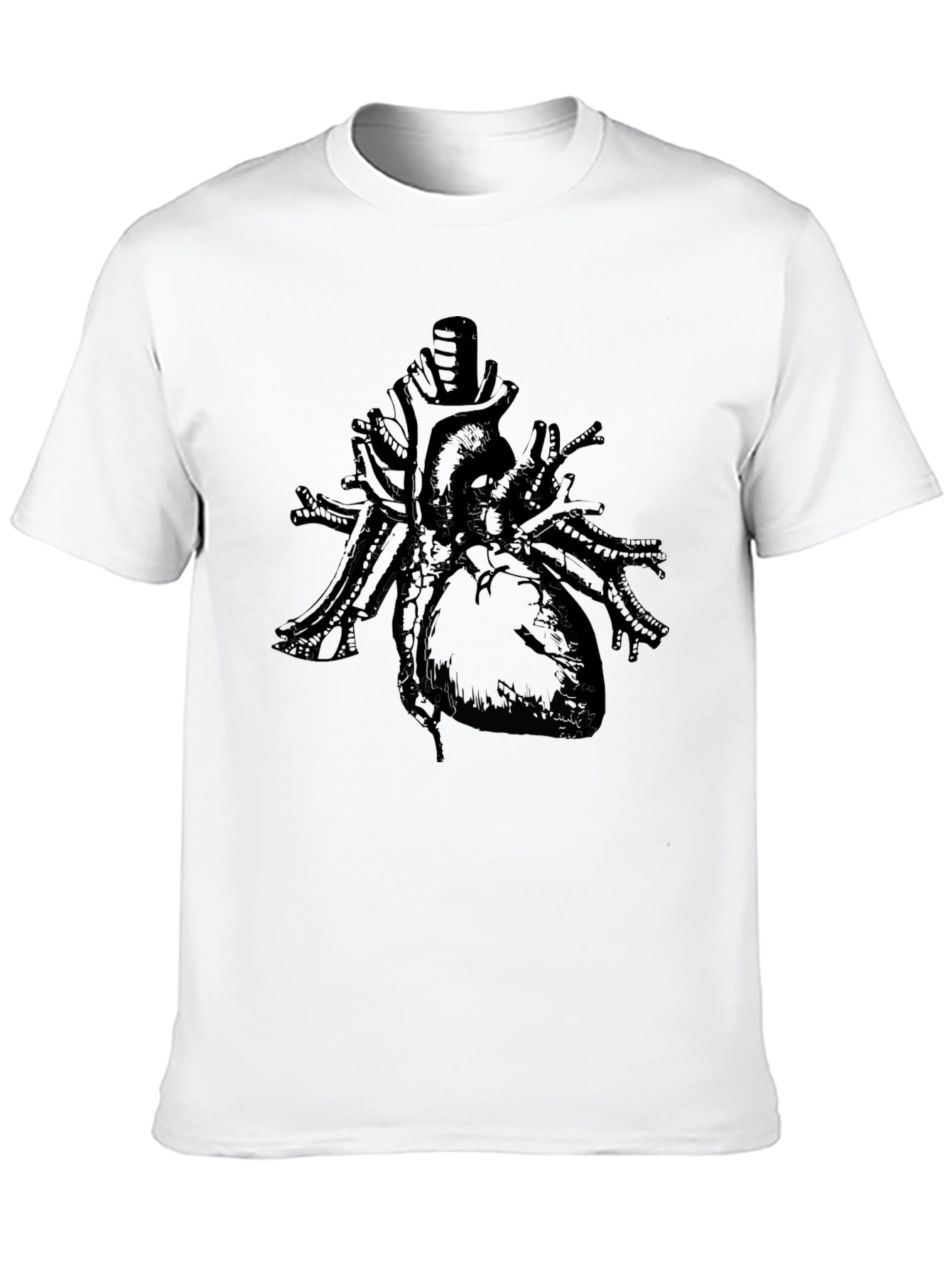 Black Anatomical Heart Graphic Print T-Shirt view 10