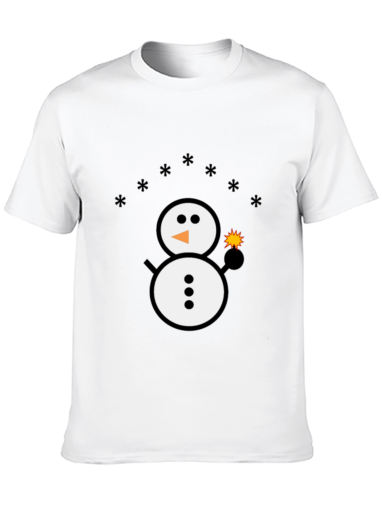 Black Snowman Sparkler Graphic Tee - Black Cotton Blend view 10