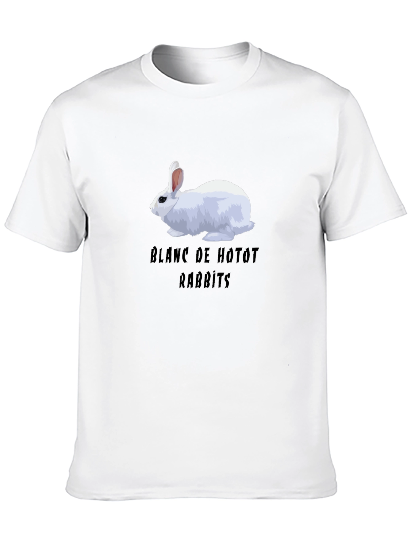 Black Blanc de Hotot Rabbits Graphic Tee view 10