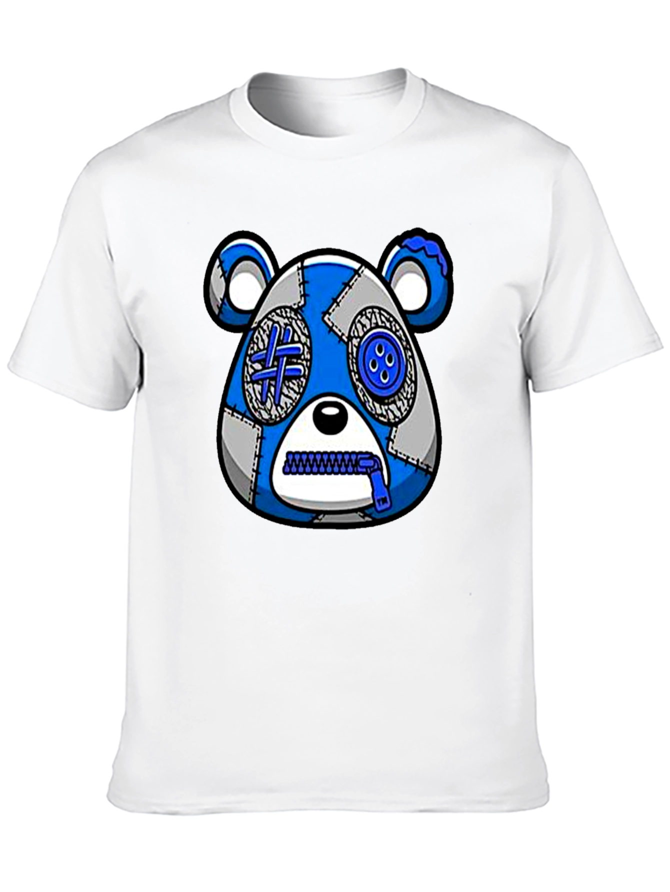 Black Unique Bear Graphic Print Crew Neck T-Shirt view 10