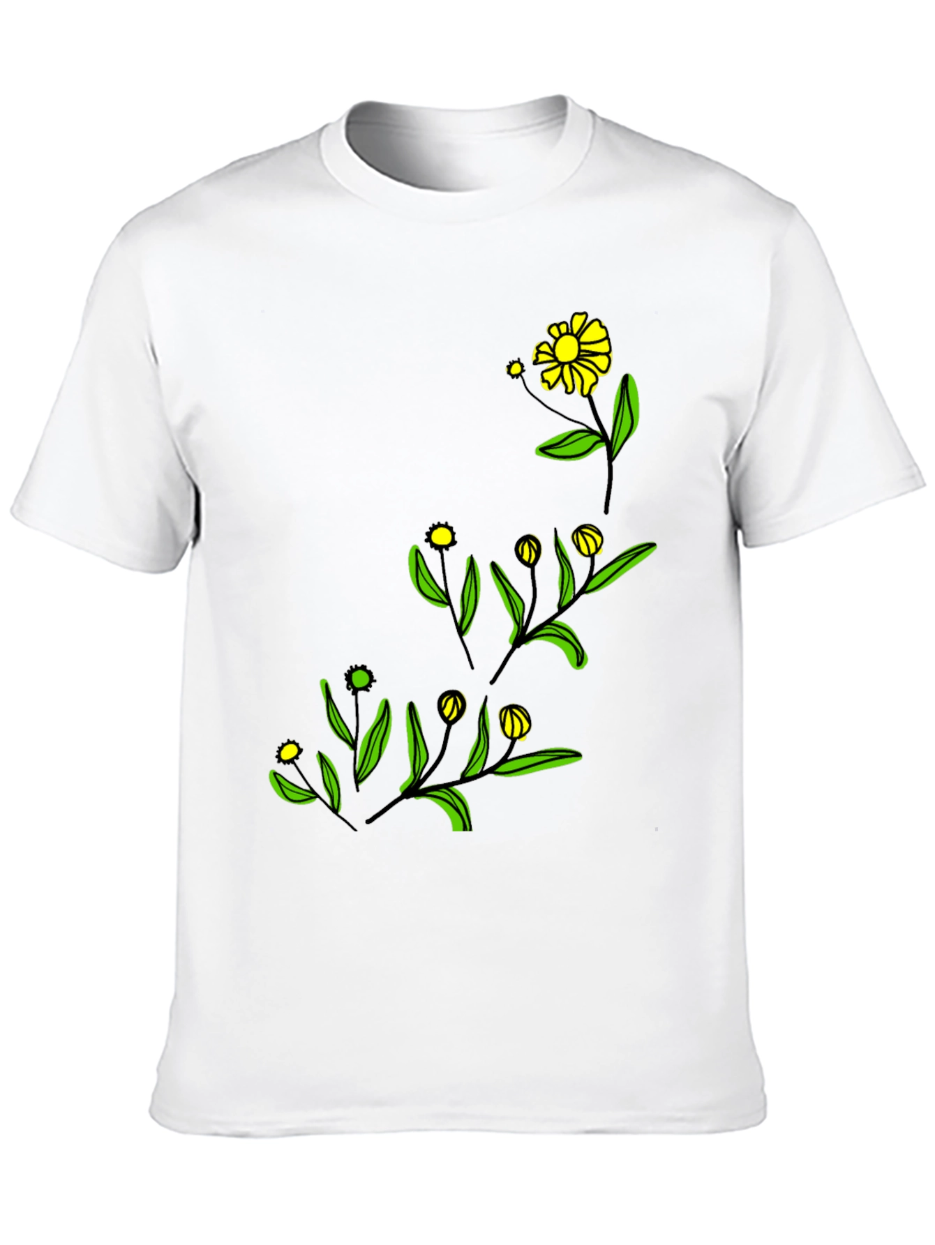 Black Black Floral Graphic Tee - Modern Botanical Design view 10