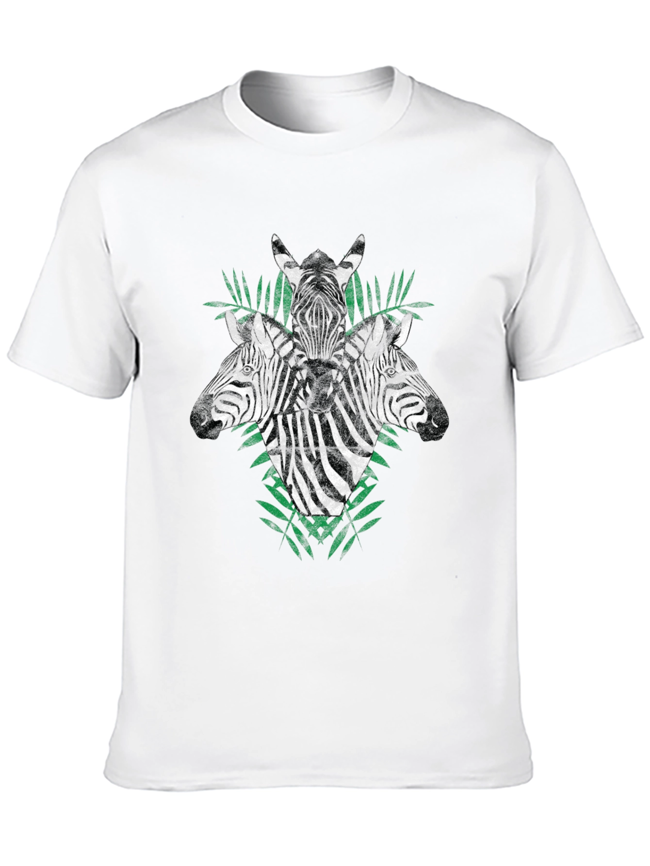 Zebra Head Graphic Print Black T-Shirt - 10