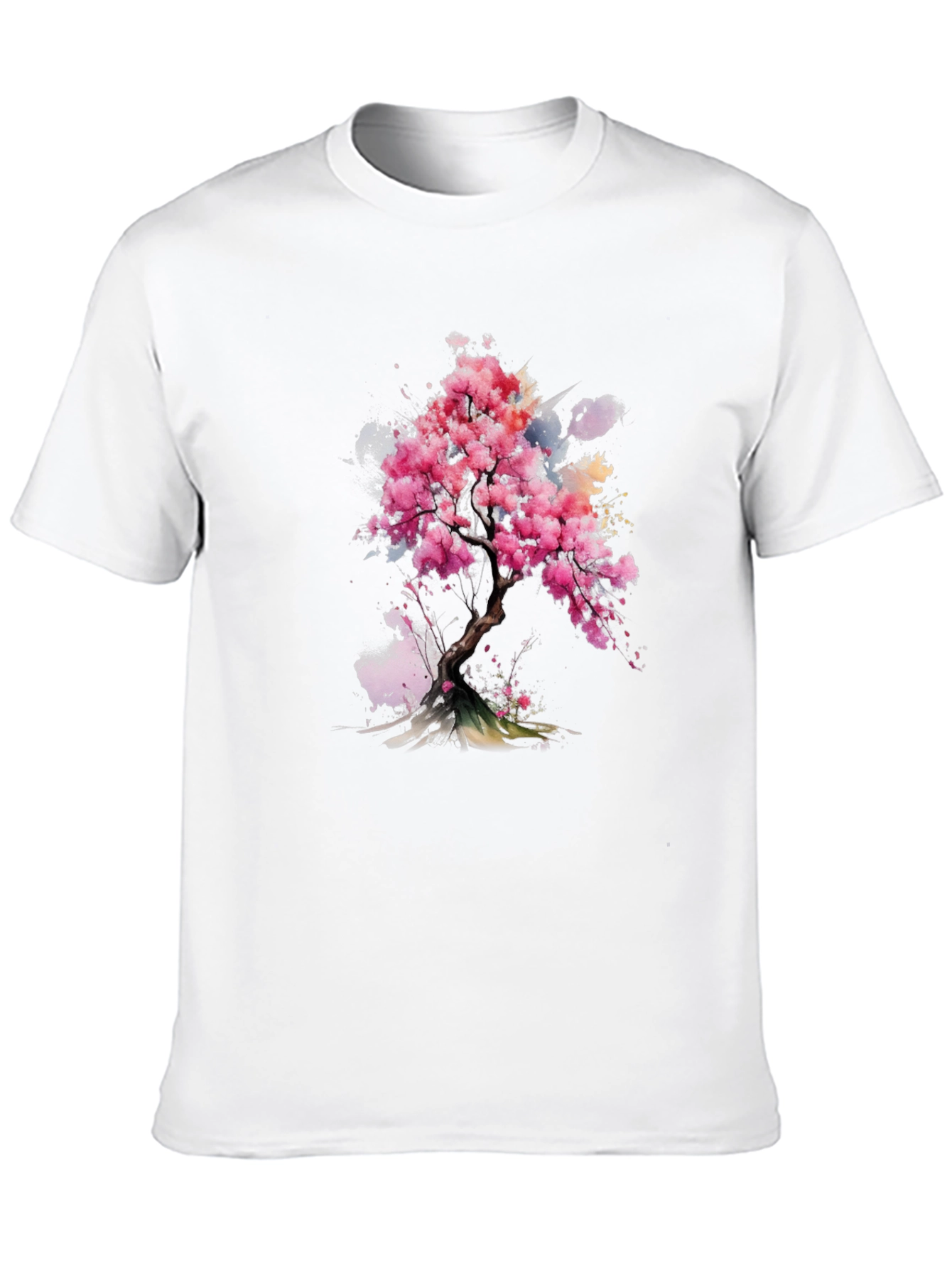 Black Sakura Blossom Tee - Artistic Floral Print view 10