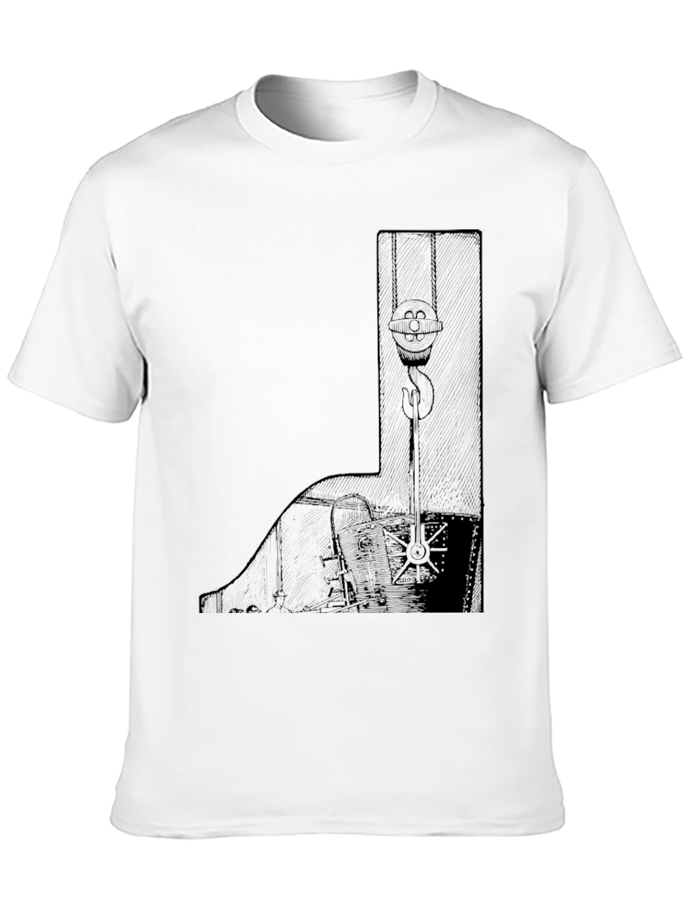 Black Men's Black Graphic Tee - Crane Design view 10