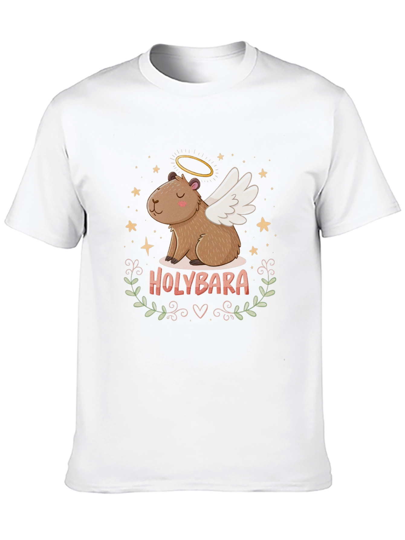 Black Holybara T-Shirt - Angel Capybara Tee view 10