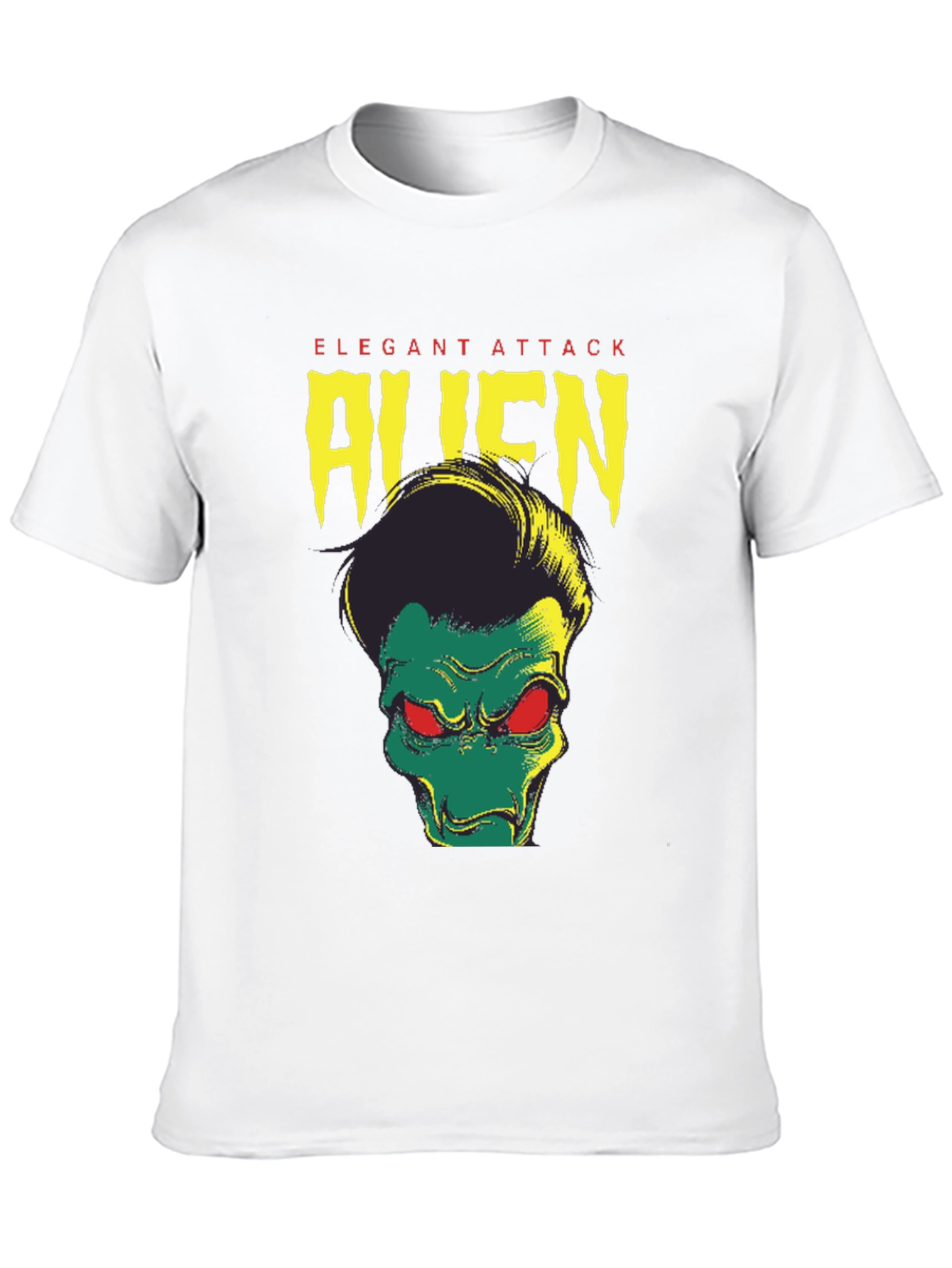Black Elegant Attack Alien Graphic Tee - Black view 10