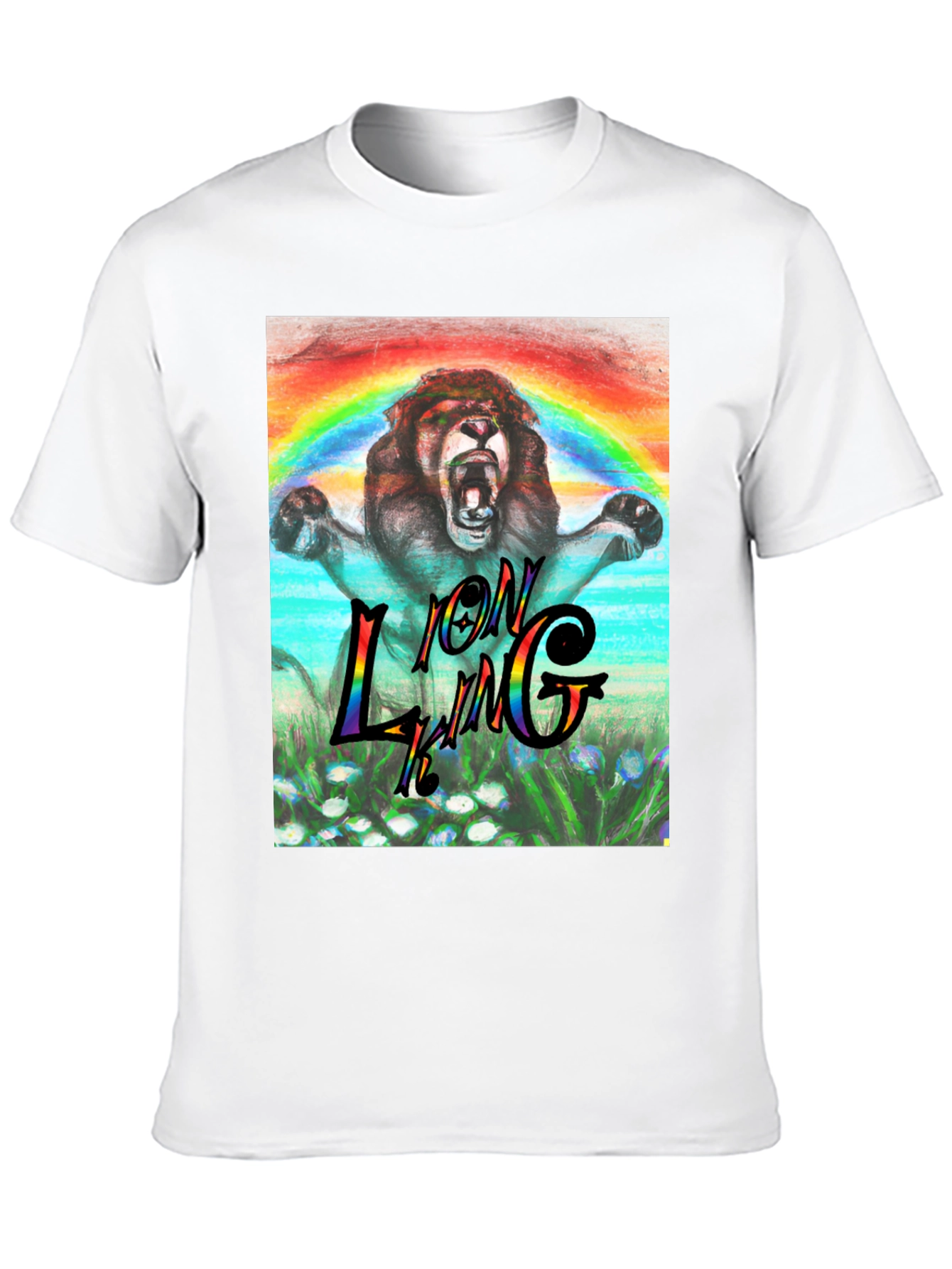 Black Lion King Rainbow Graphic Tee - Black view 10