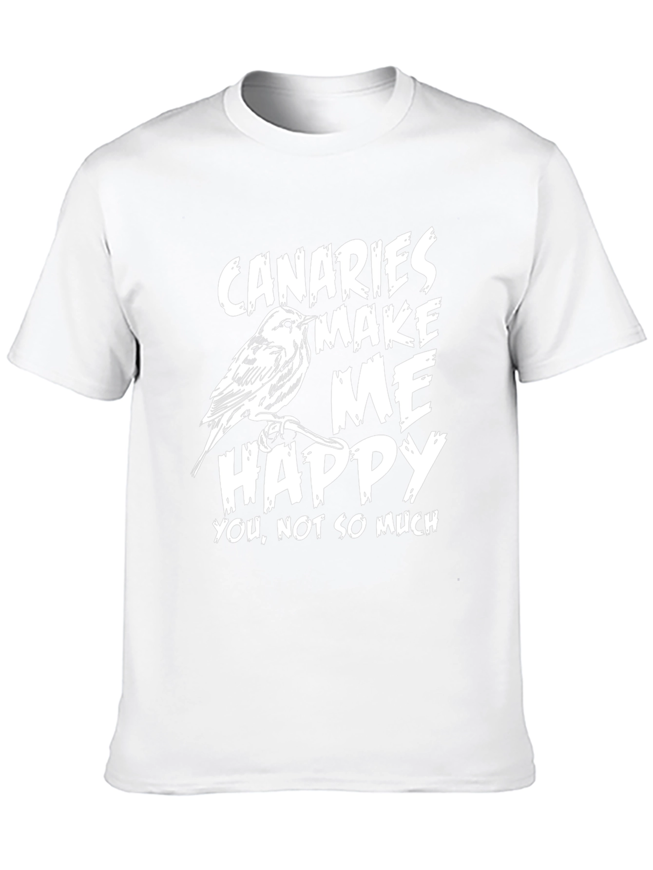Black Canaries Make Me Happy Graphic Tee - Novelty Bird Lover Shirt view 10