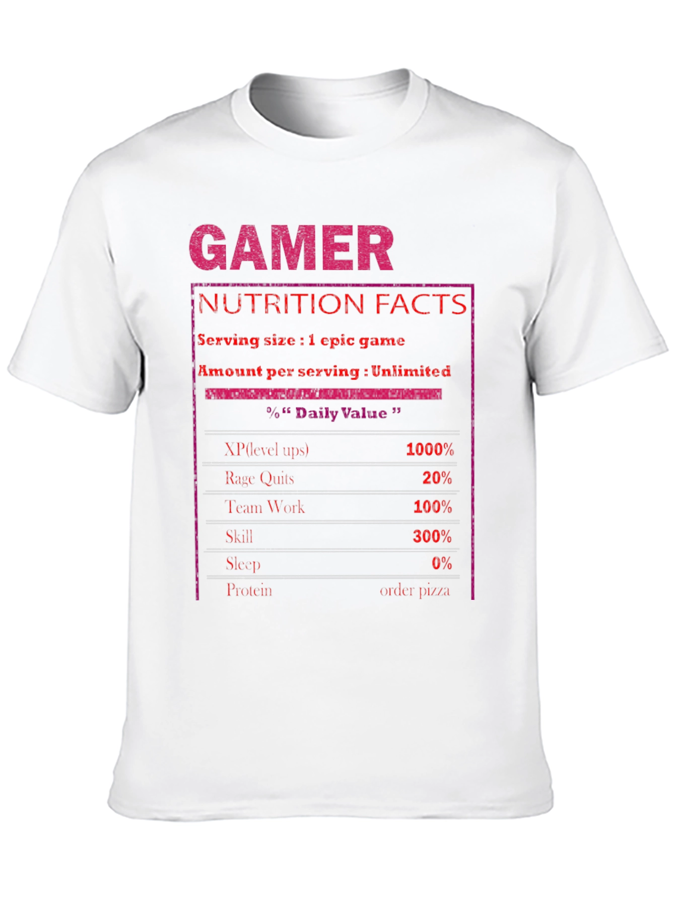 Black Gamer Nutrition Facts T-Shirt view 10
