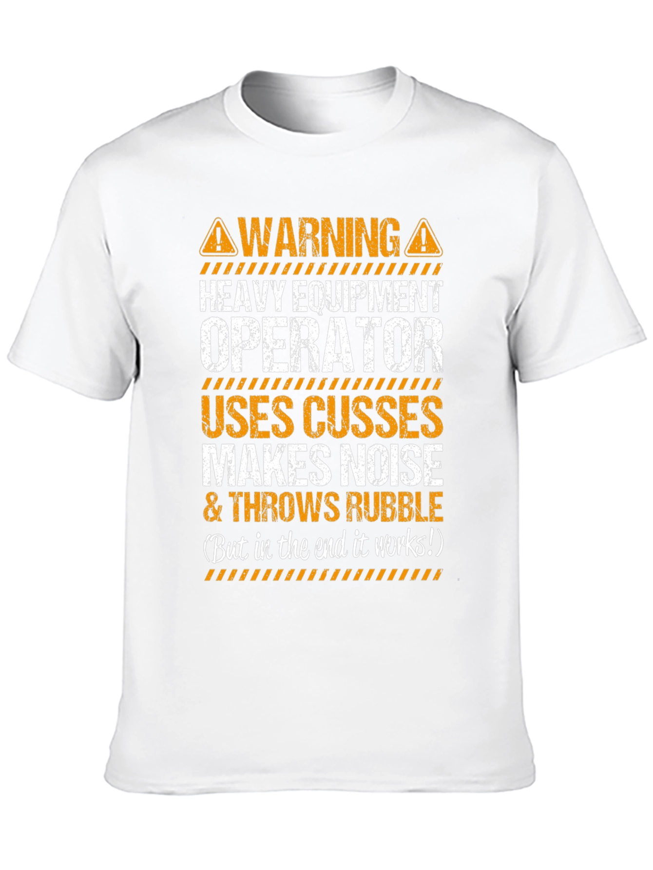 Black Warning Heavy Equipment Operator T-Shirt view 10