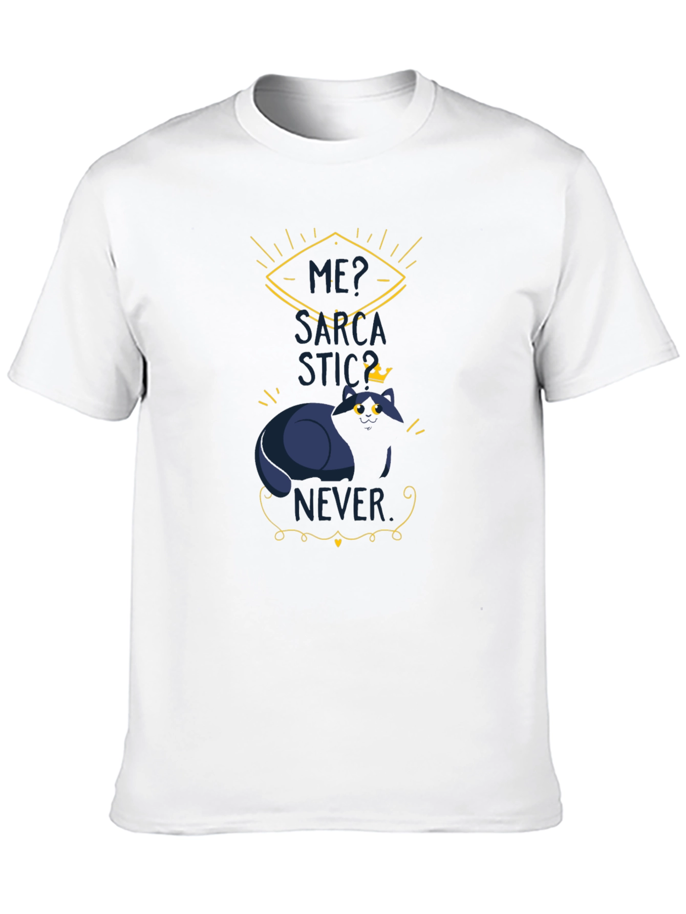 Black Sarcastic Cat T-Shirt - Men's Funny Graphic Tee view 10