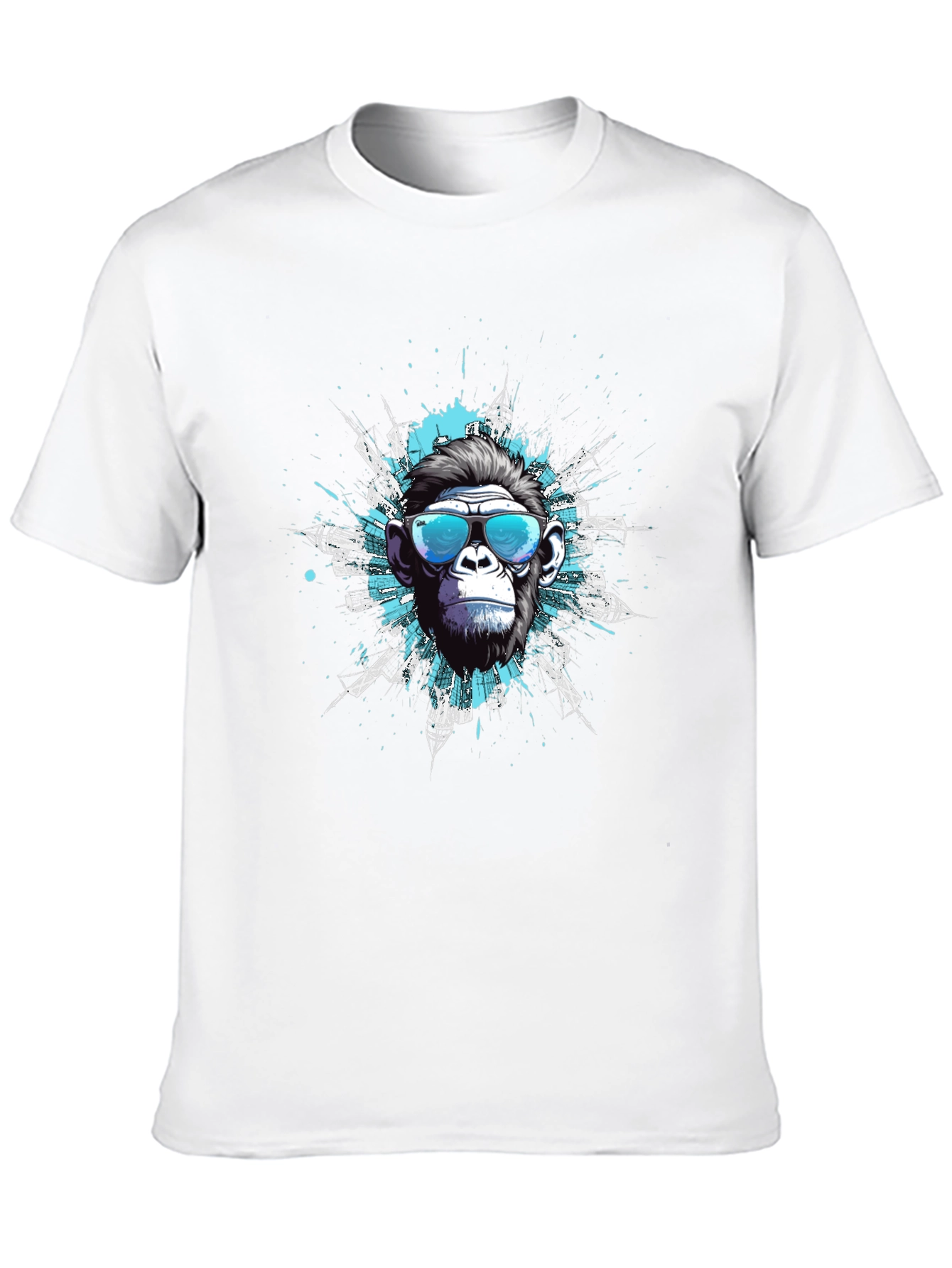 Cool Ape Cityscape Graphic Tee - Black Cotton T-Shirt - 10