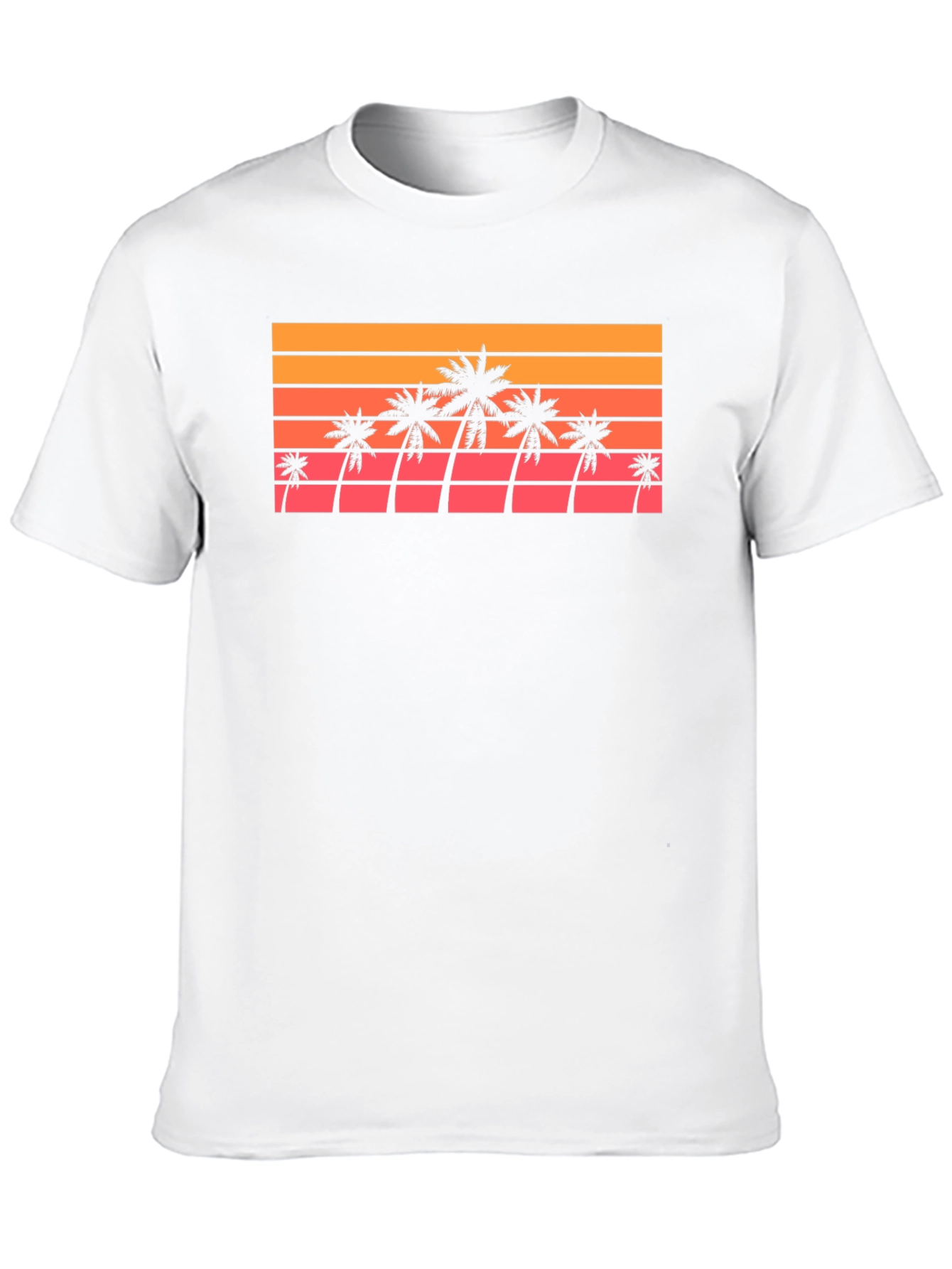 Black Retro Palm Tree Sunset T-Shirt view 10