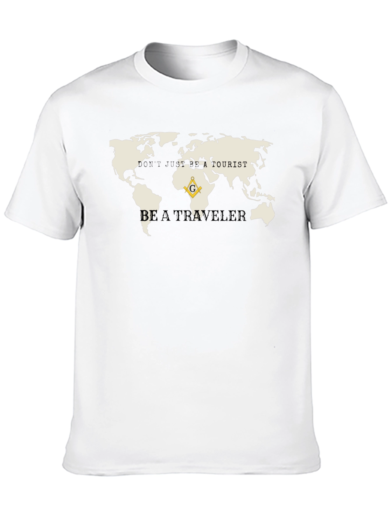 Black Traveler's World Map Graphic Tee view 10