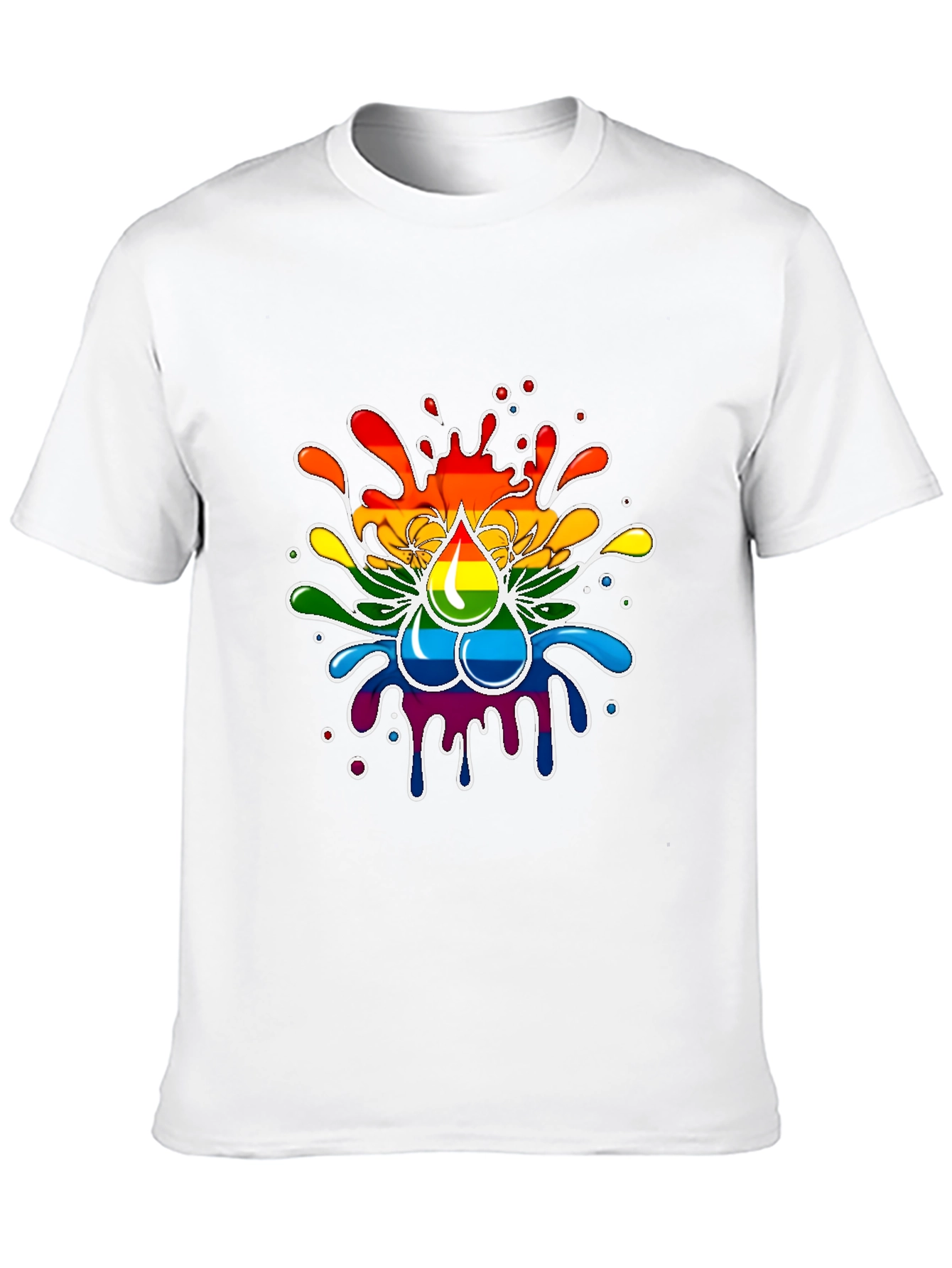 Black Rainbow Splash T-Shirt - Pride Inspired Design view 10