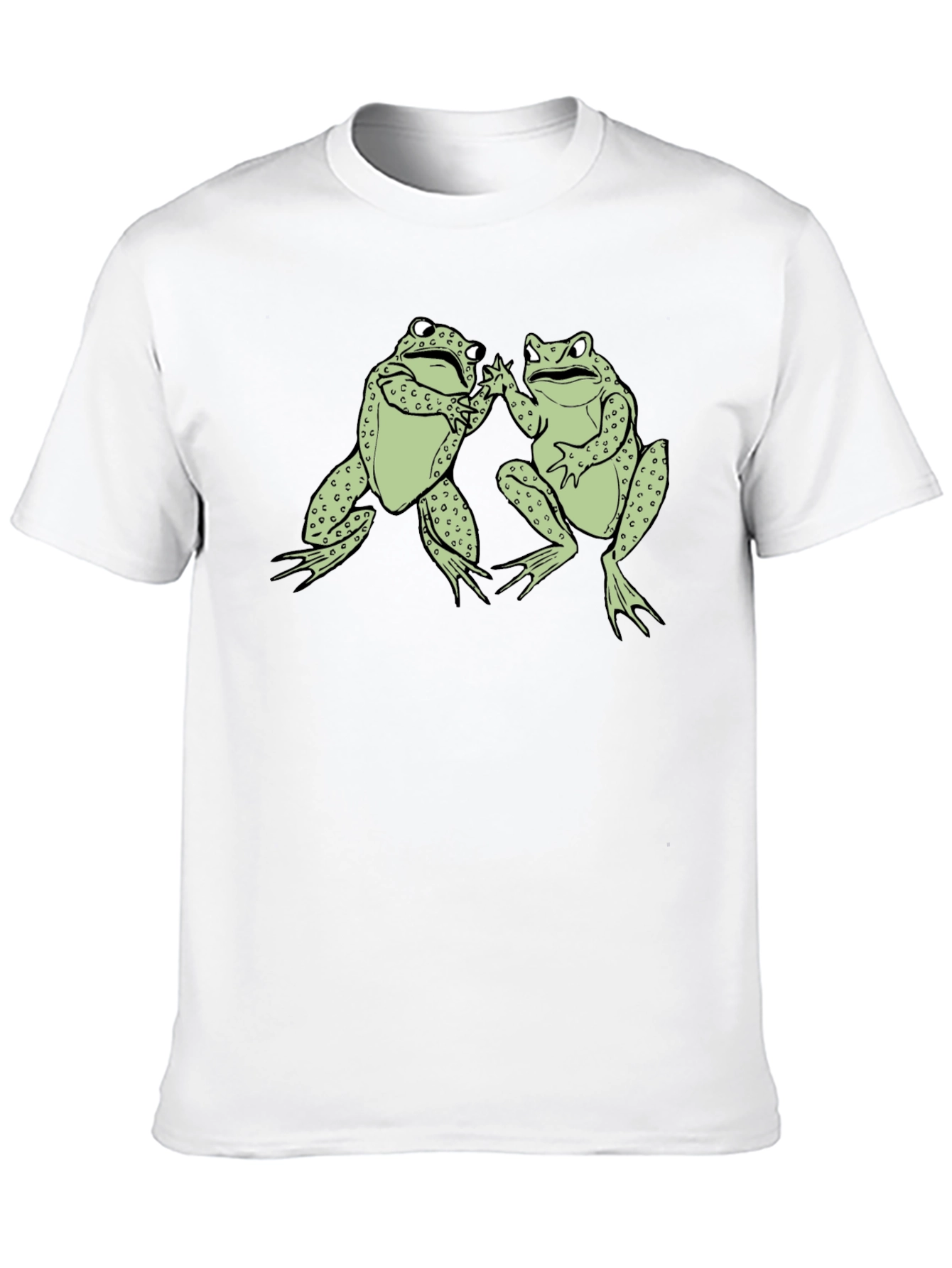 Black Funny Frog High Five Graphic Black T-Shirt view 10